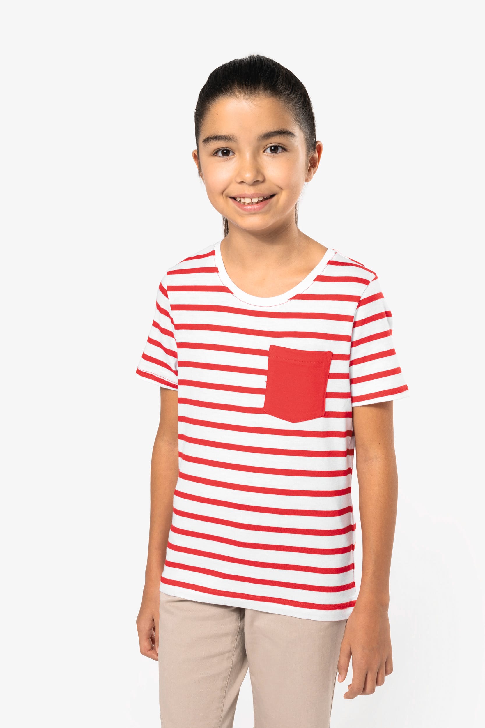 T-shirt rayé marin avec poche manches courtes enfant - Image 11