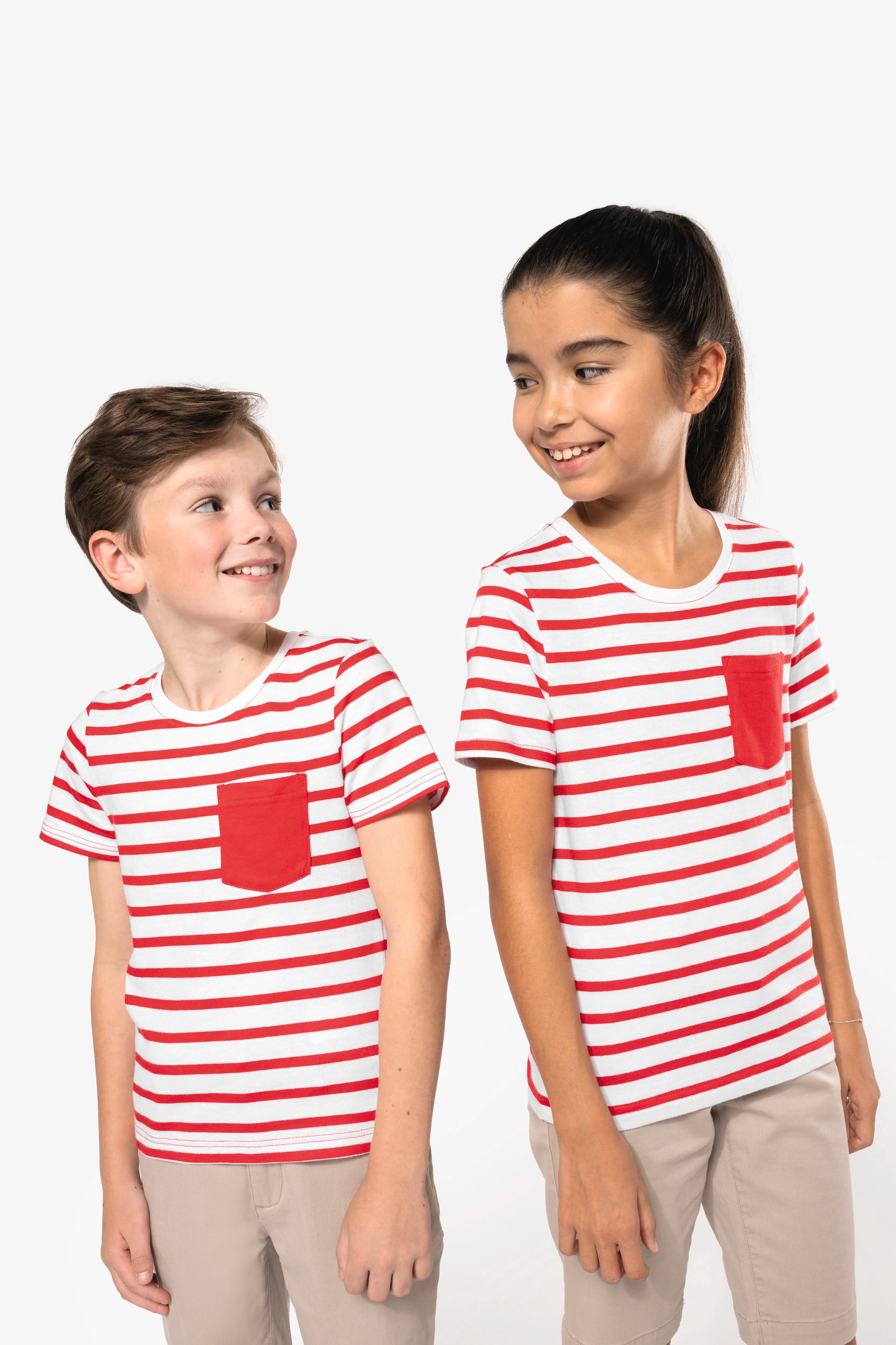 T-shirt rayé marin avec poche manches courtes enfant - Image 9