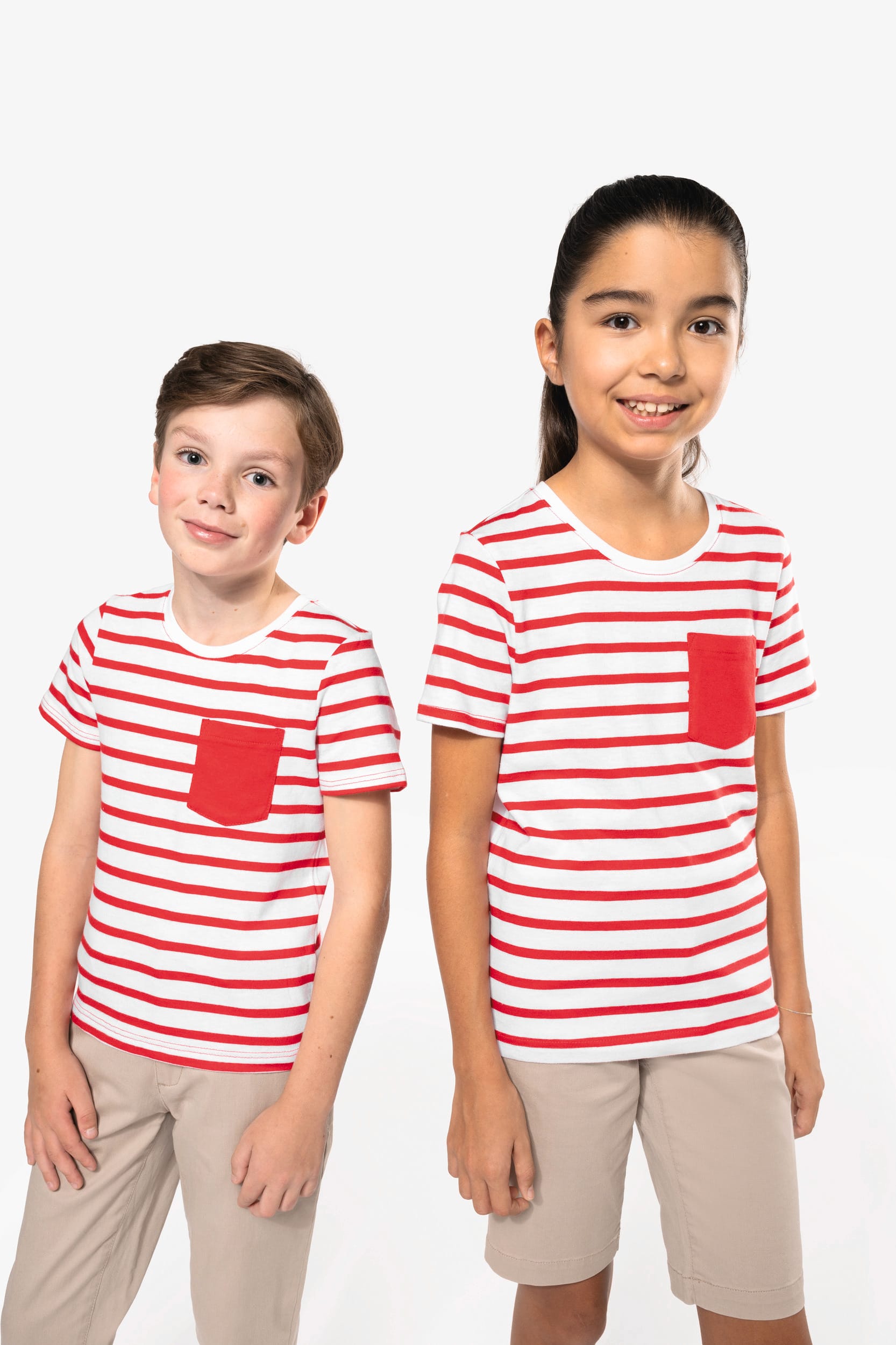 T-shirt rayé marin avec poche manches courtes enfant - Image 12