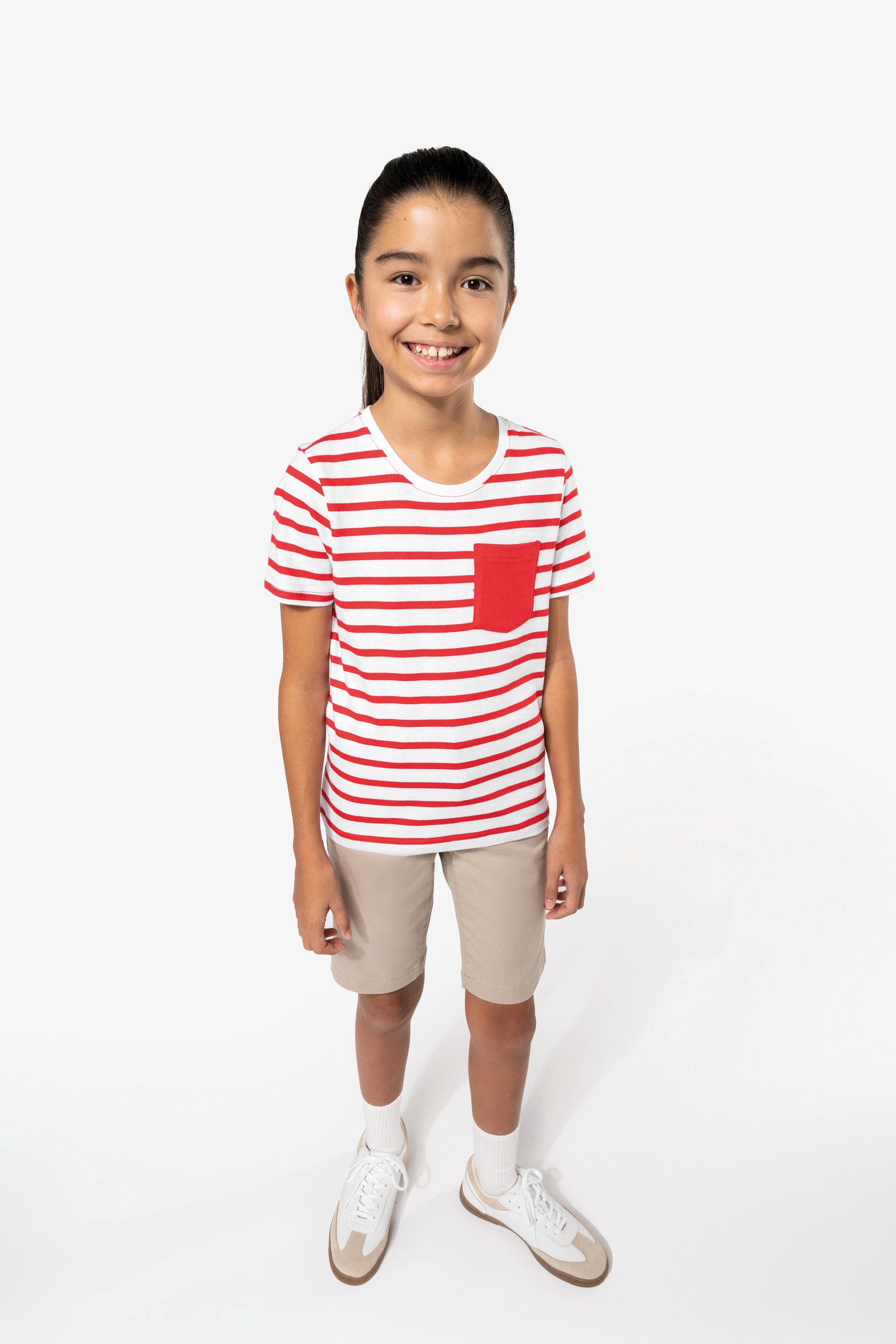 Gestreept T-shirt met borstzakje kids