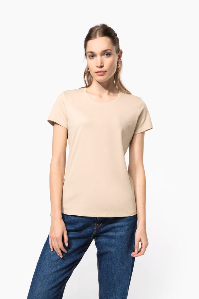 Ladies' short-sleeved crew neck T-shirt