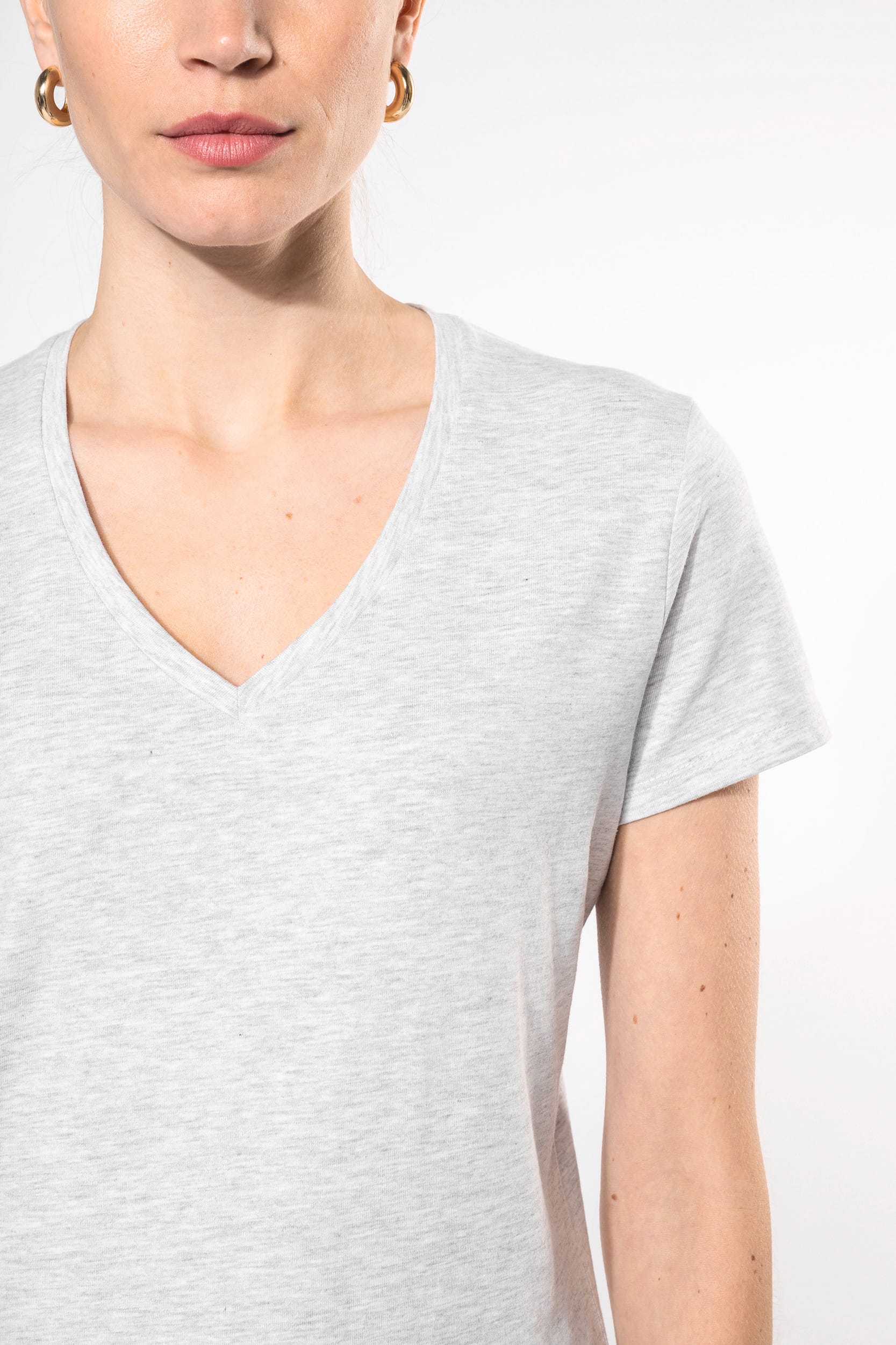 T-shirt col V manches courtes femme - Image 3