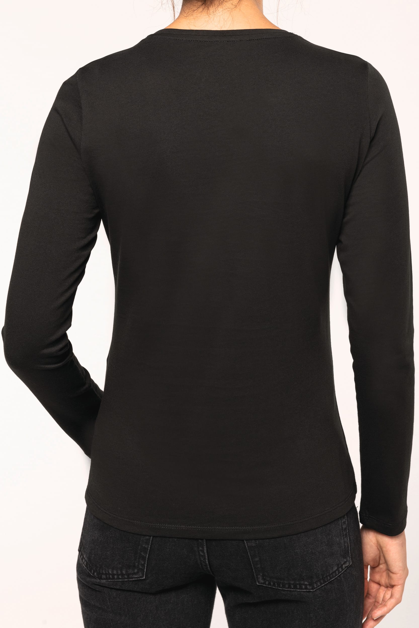 T-shirt col rond manches longues femme