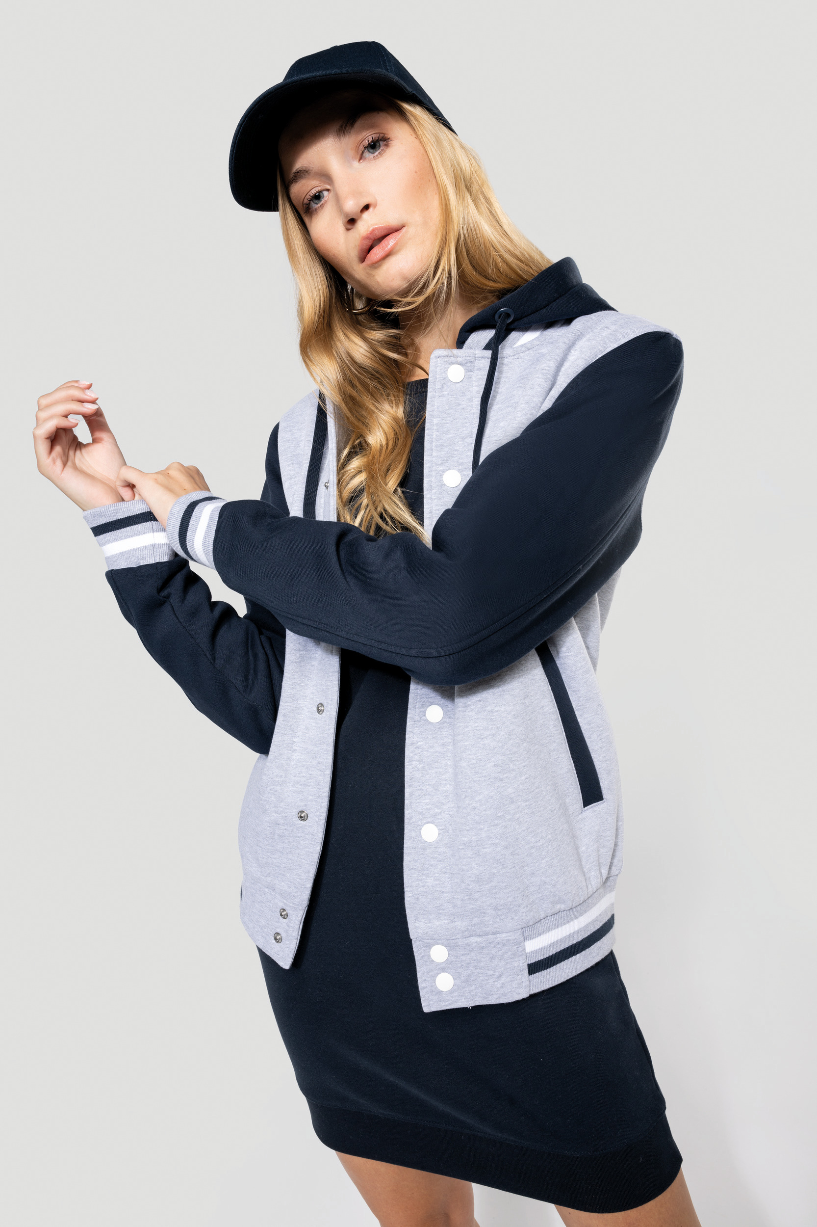College jacket met capuchon unisex