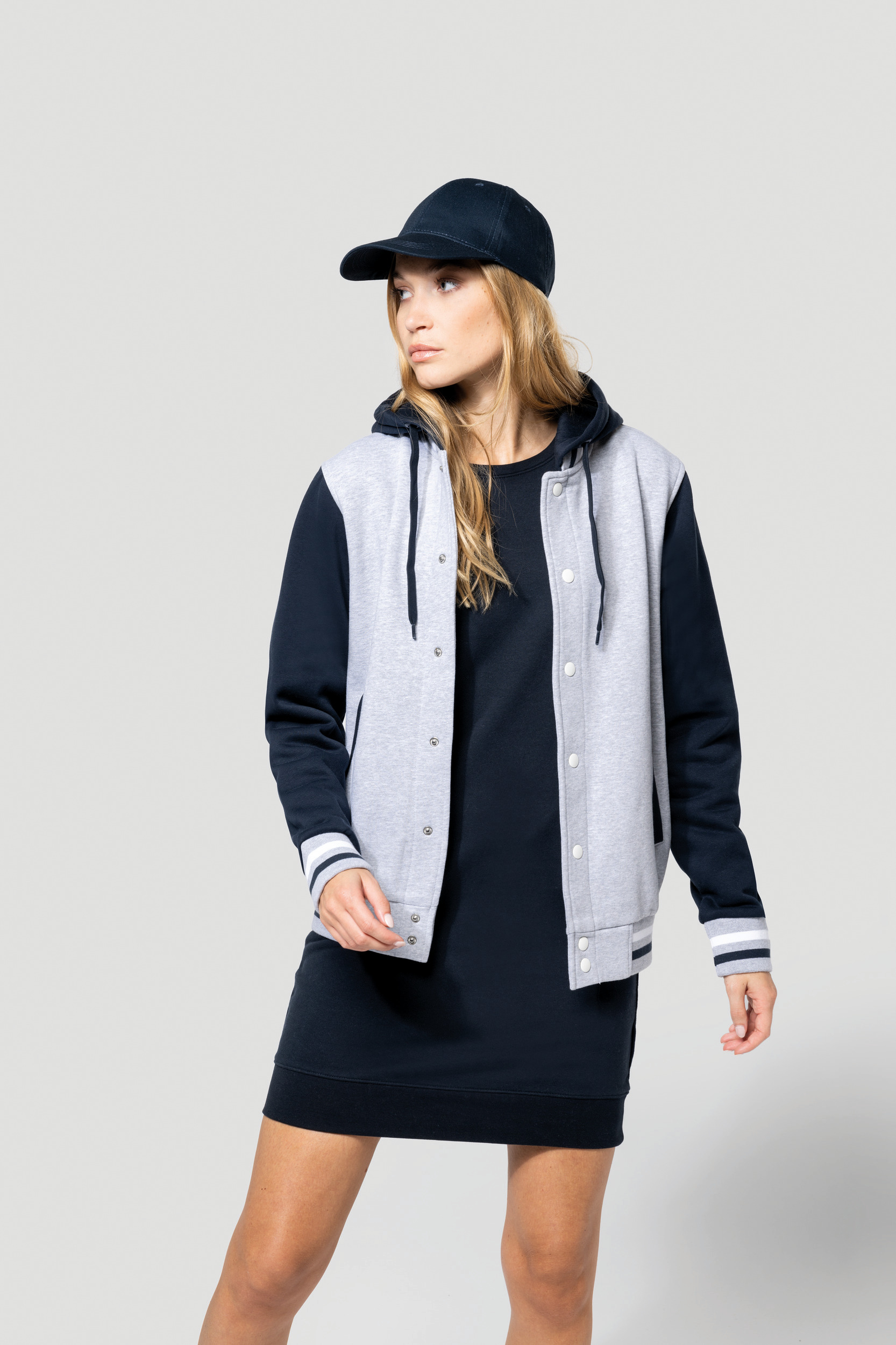 College jacket met capuchon unisex