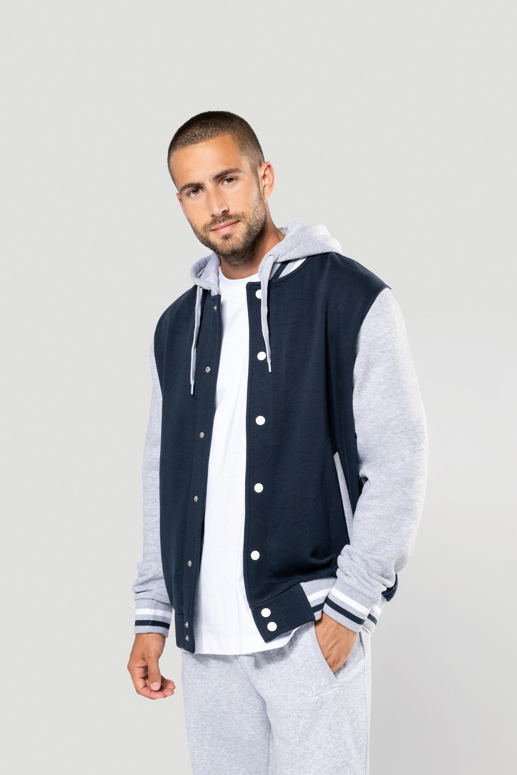 College jacket met capuchon unisex