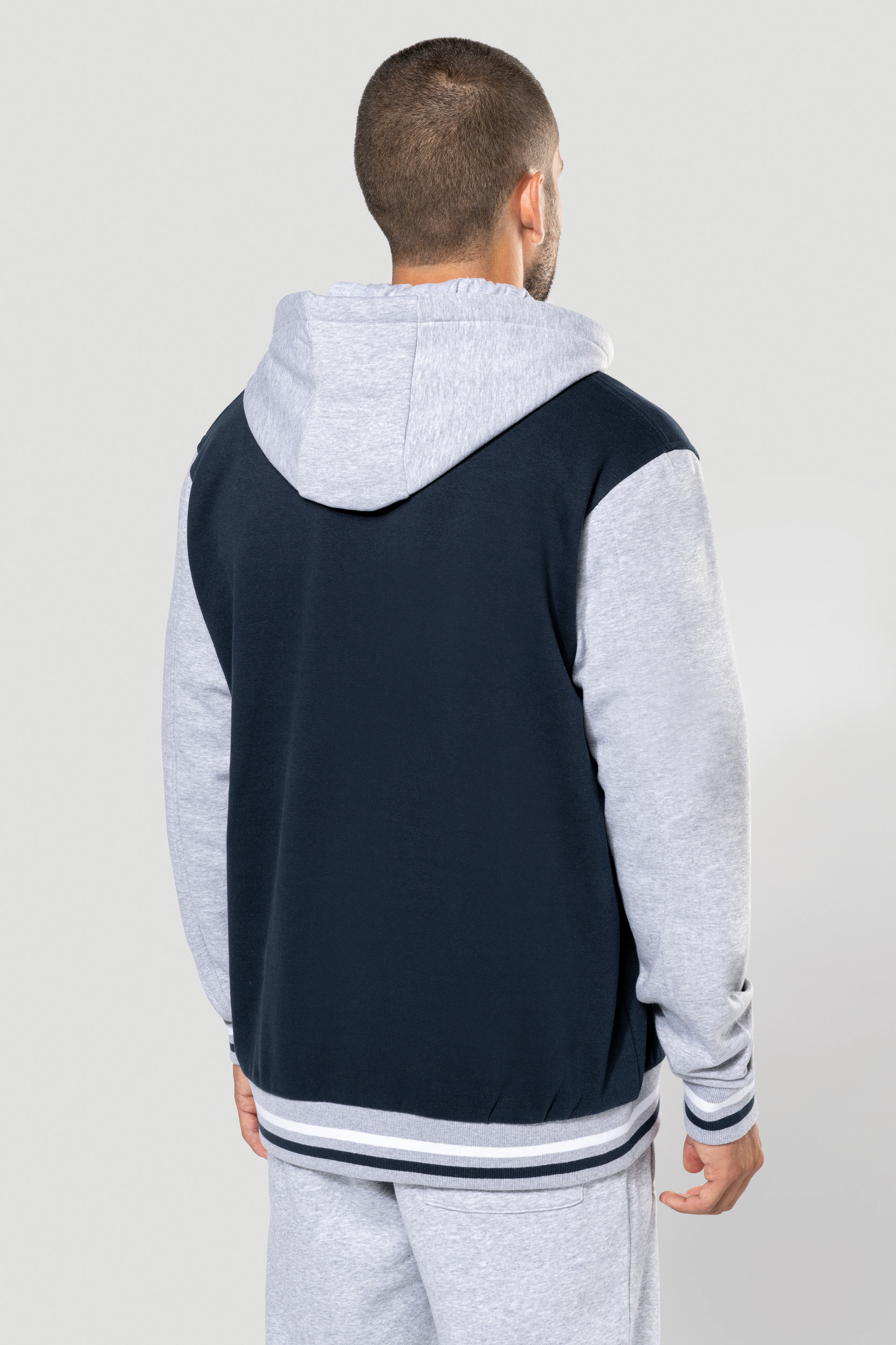College jacket met capuchon unisex