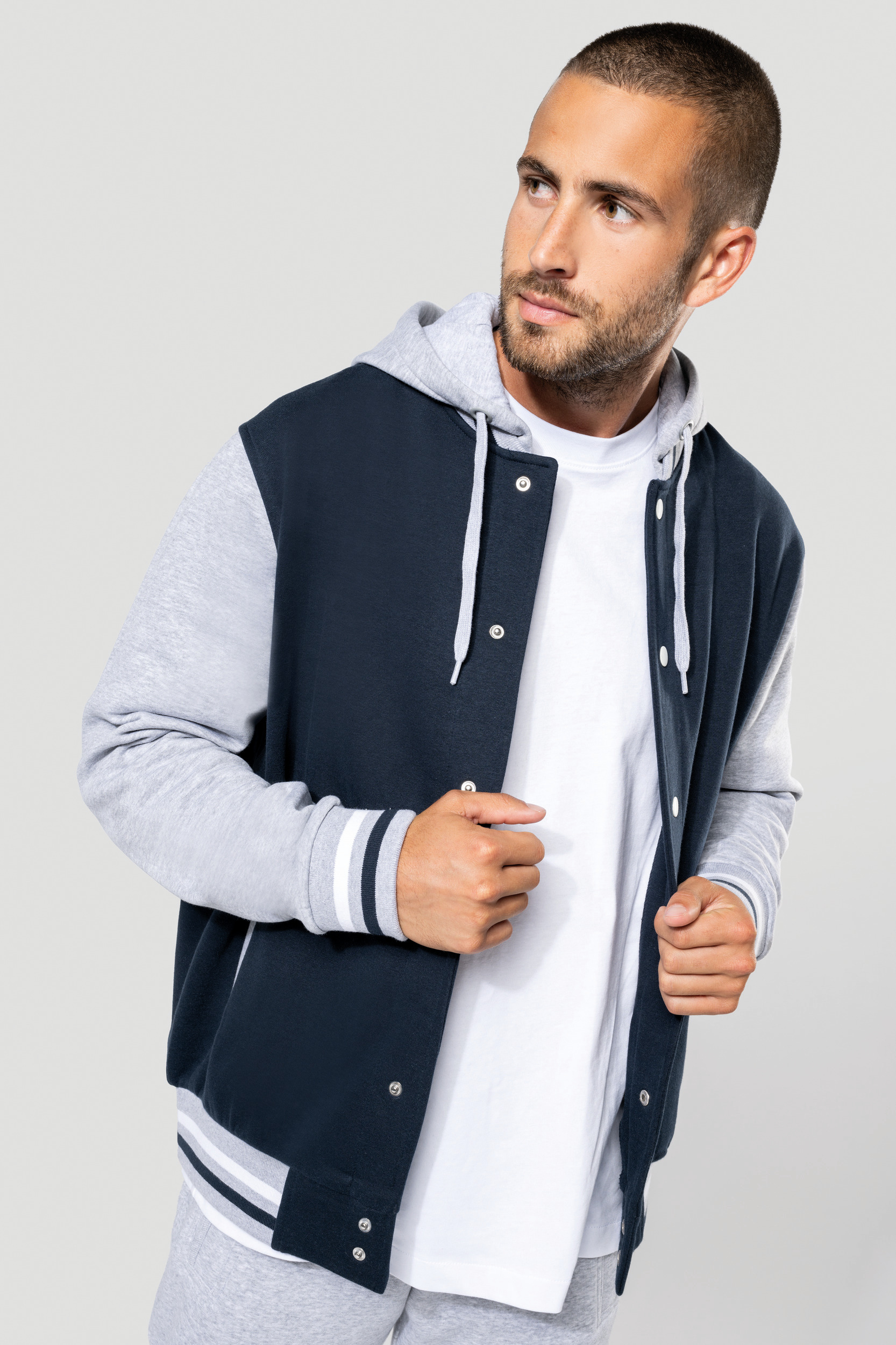 College jacket met capuchon unisex