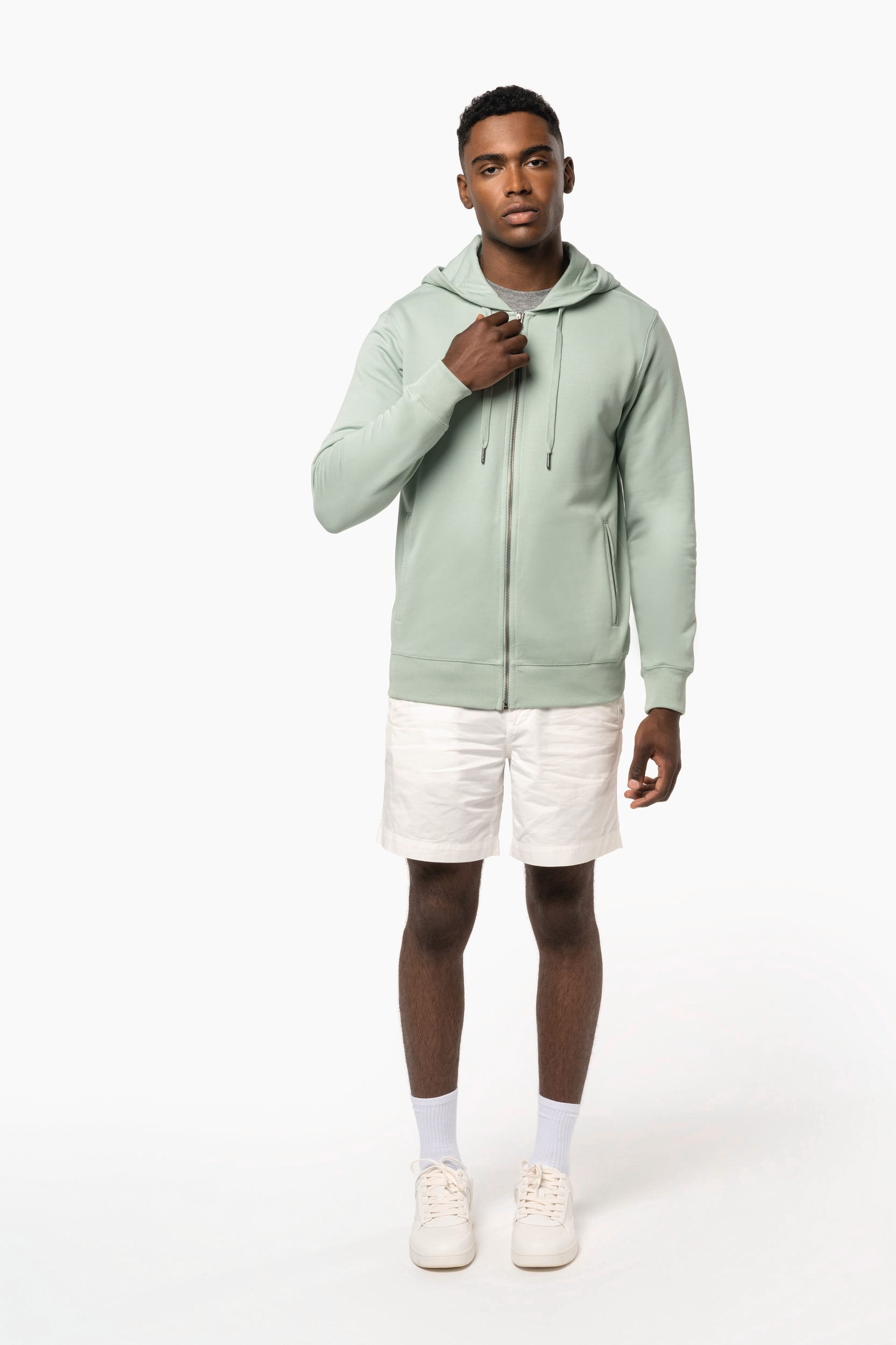 Sweat-shirt french terry écoresponsable zippé à capuche unisexe - Image 9