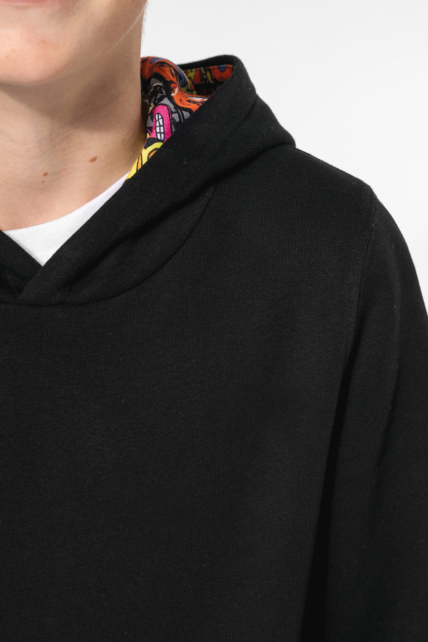 Sweat-shirt à capuche contrastée à motifs enfant unisexe - Image 9