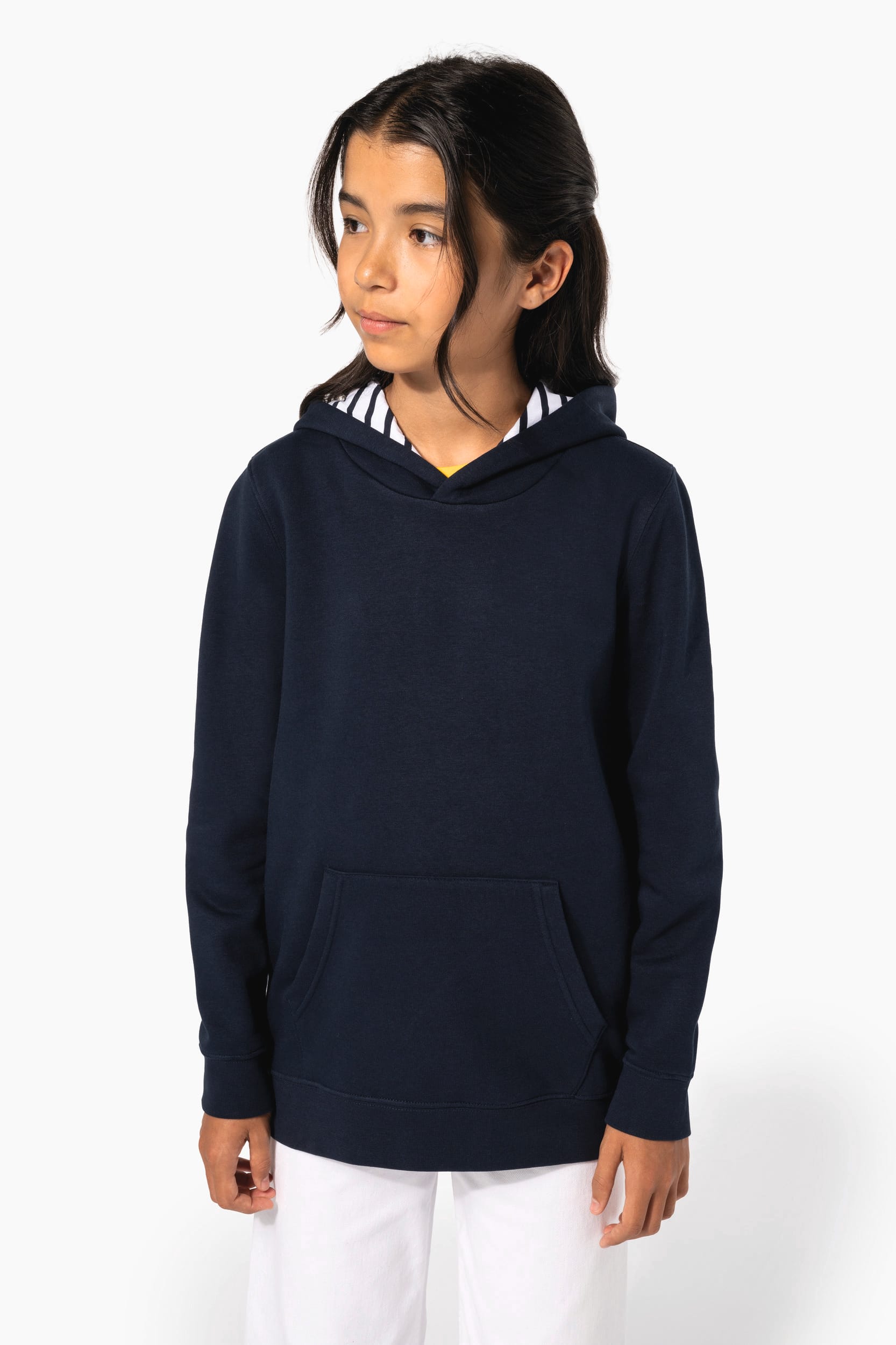 Sweat-shirt à capuche contrastée à motifs enfant unisexe - Image 2