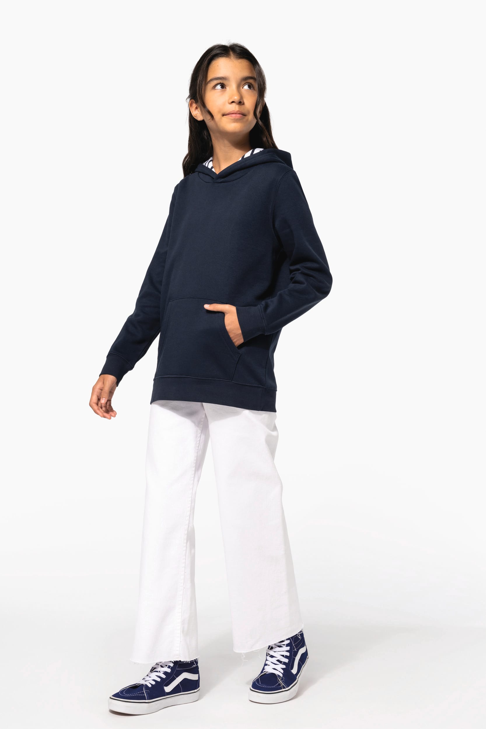 Sweat-shirt à capuche contrastée à motifs enfant unisexe - Image 15
