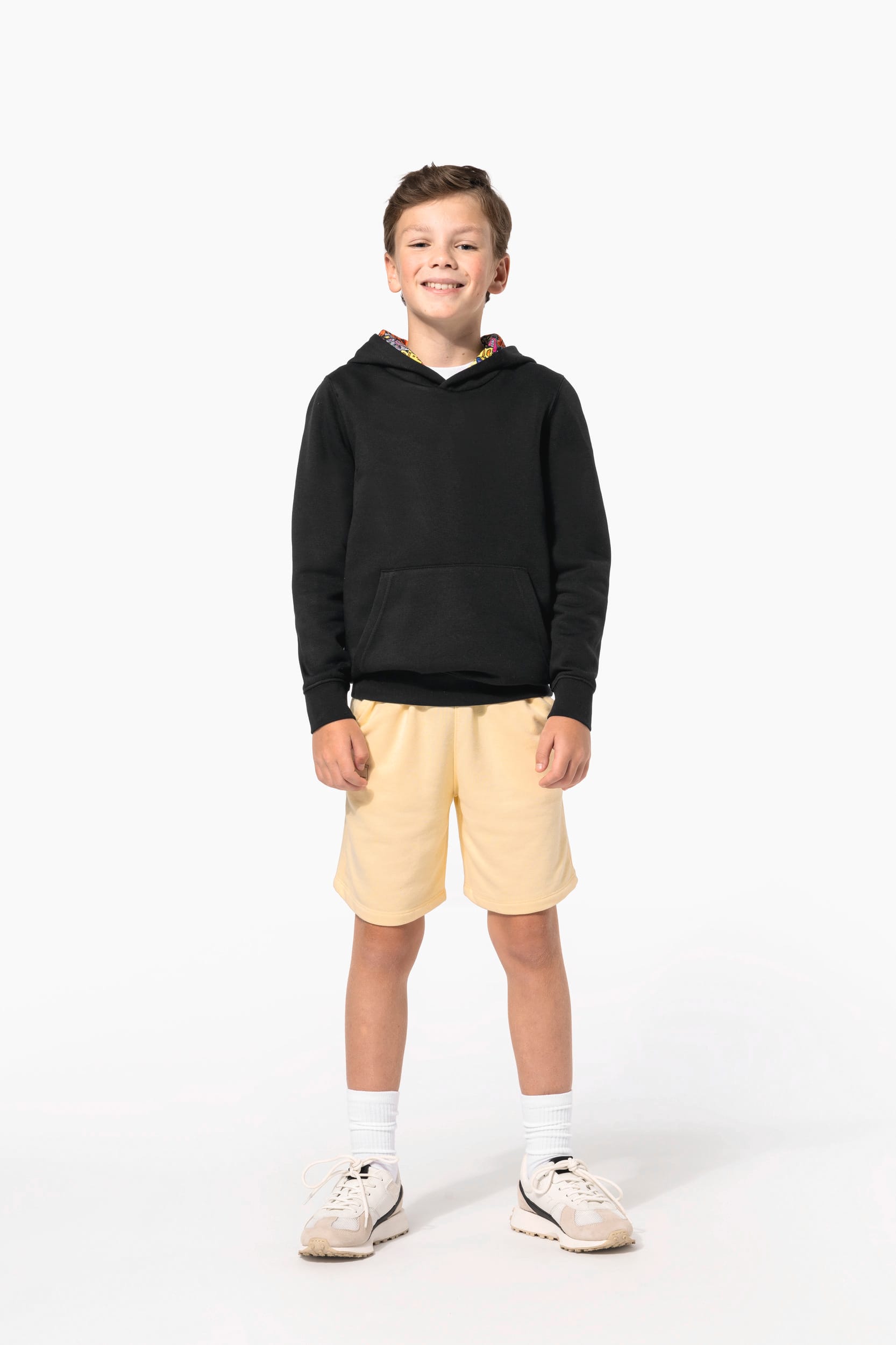 Sweat-shirt à capuche contrastée à motifs enfant unisexe - Image 19