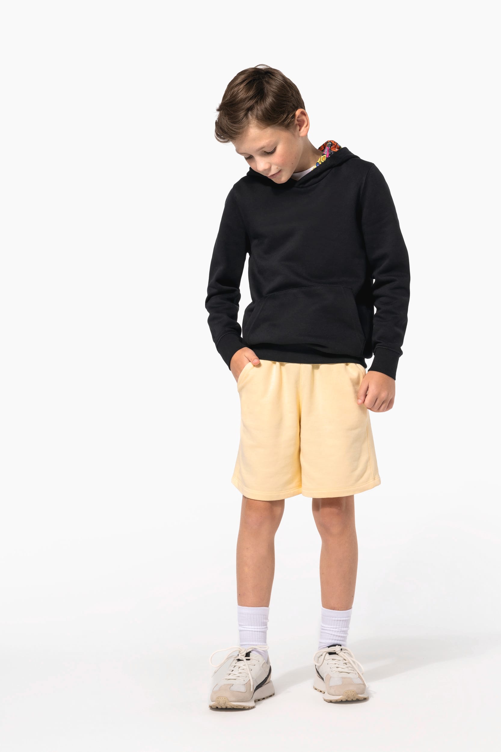 Sweat-shirt à capuche contrastée à motifs enfant unisexe - Image 20
