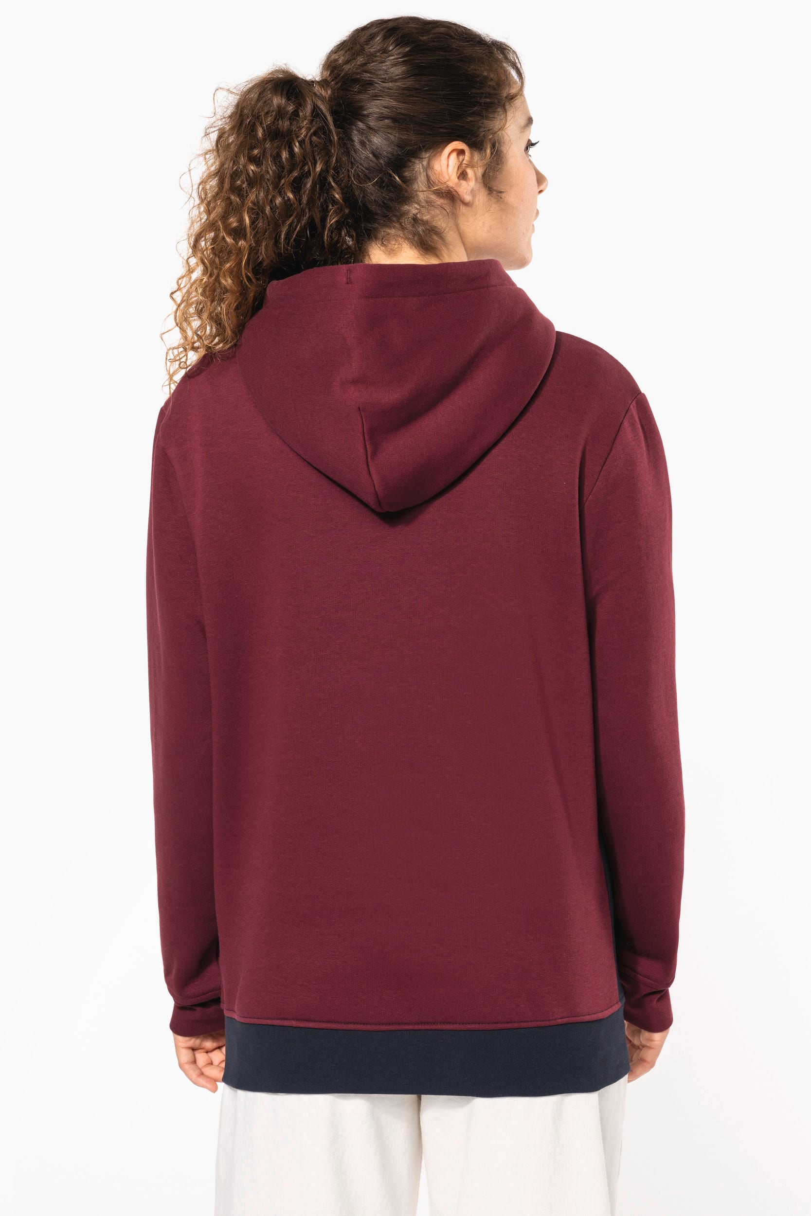 Sweat-shirt tricolore à capuche unisexe - Image 3