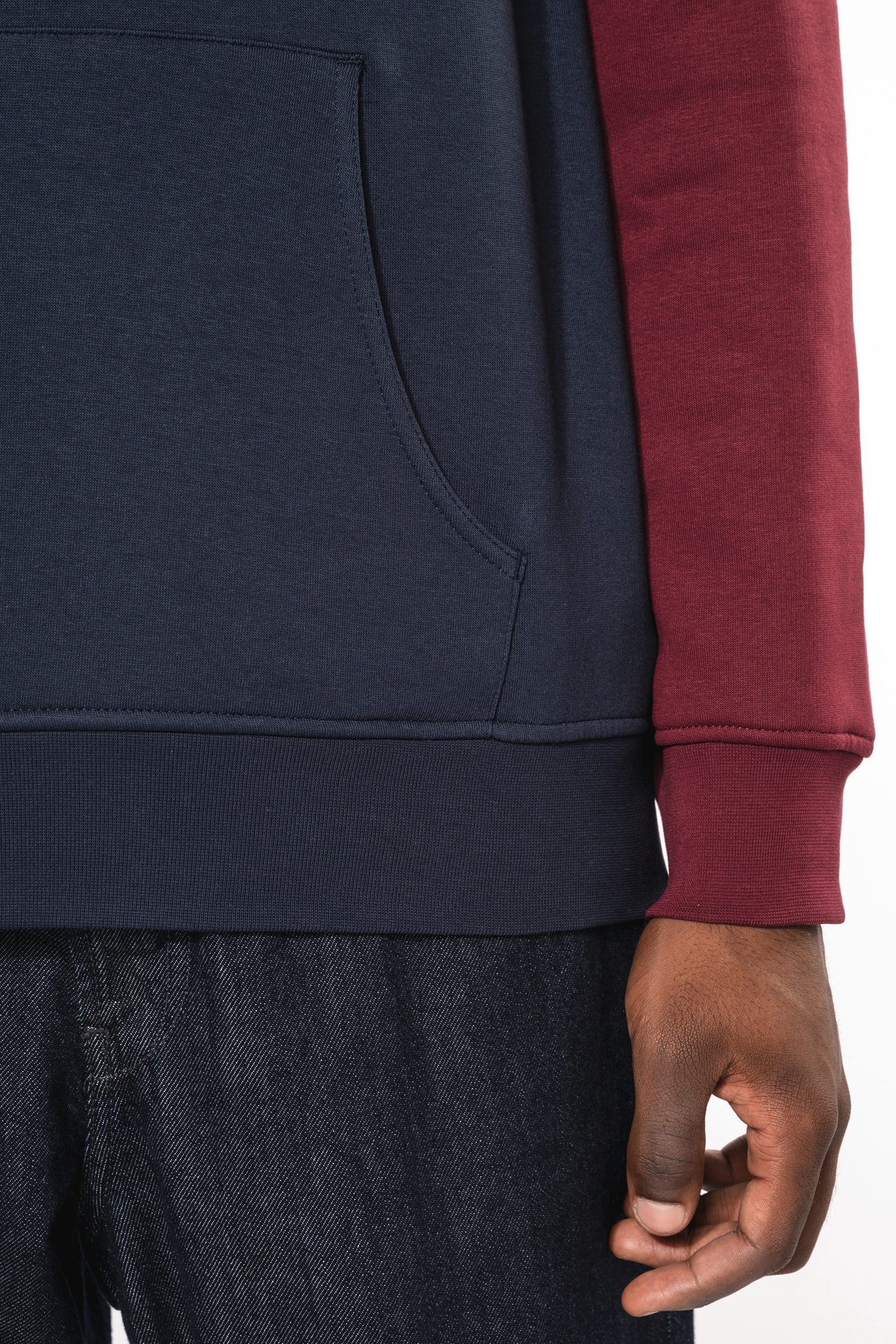 Sweat-shirt tricolore à capuche unisexe - Image 8