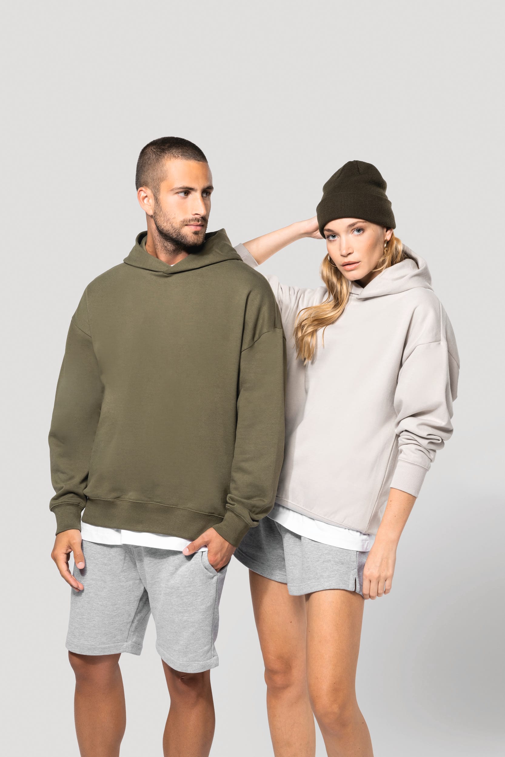 Sweatshirt à capuche molleton oversize unisexe - Image 1