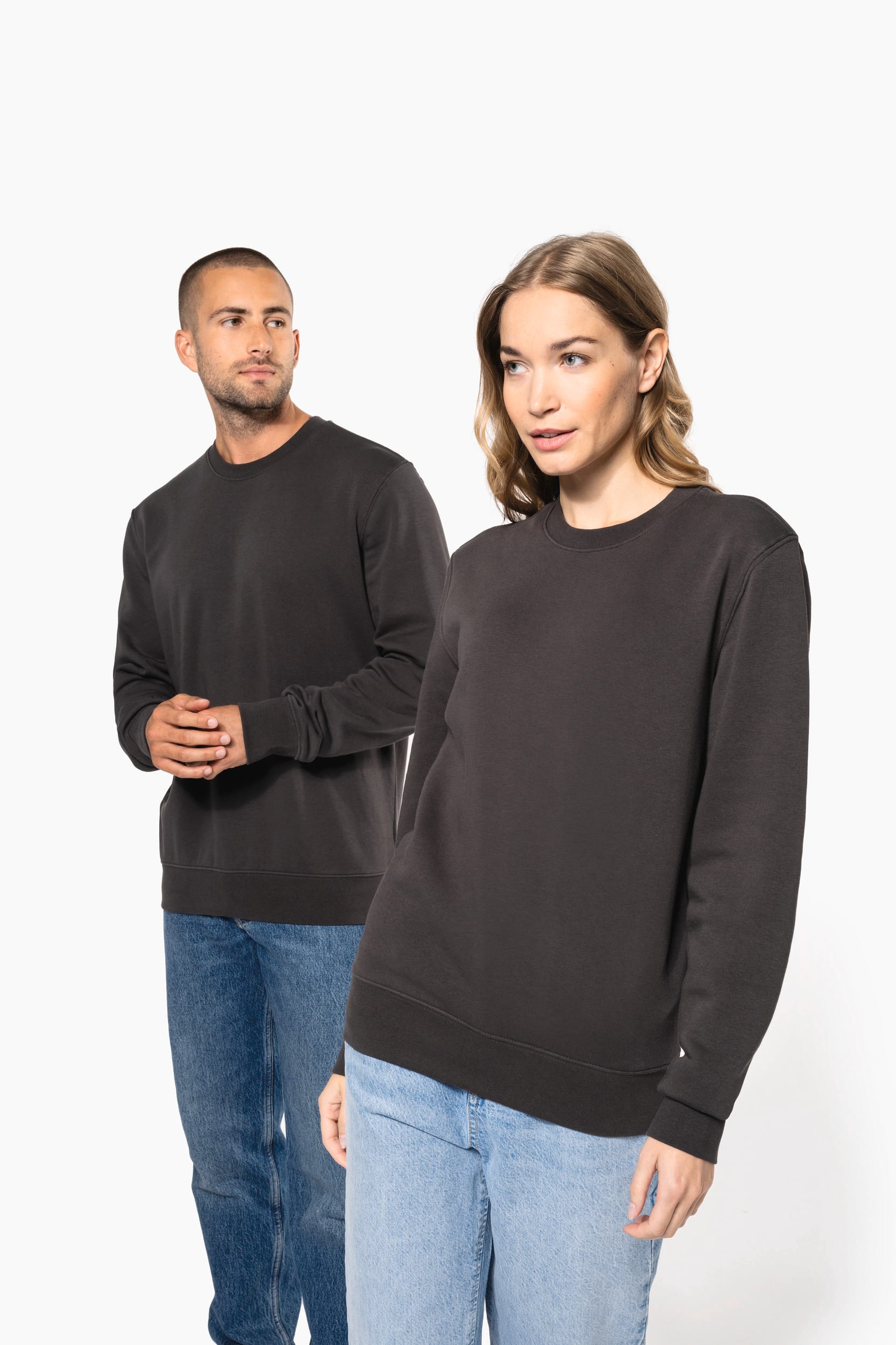 Sweatshirt eco-responsável com decote redondo