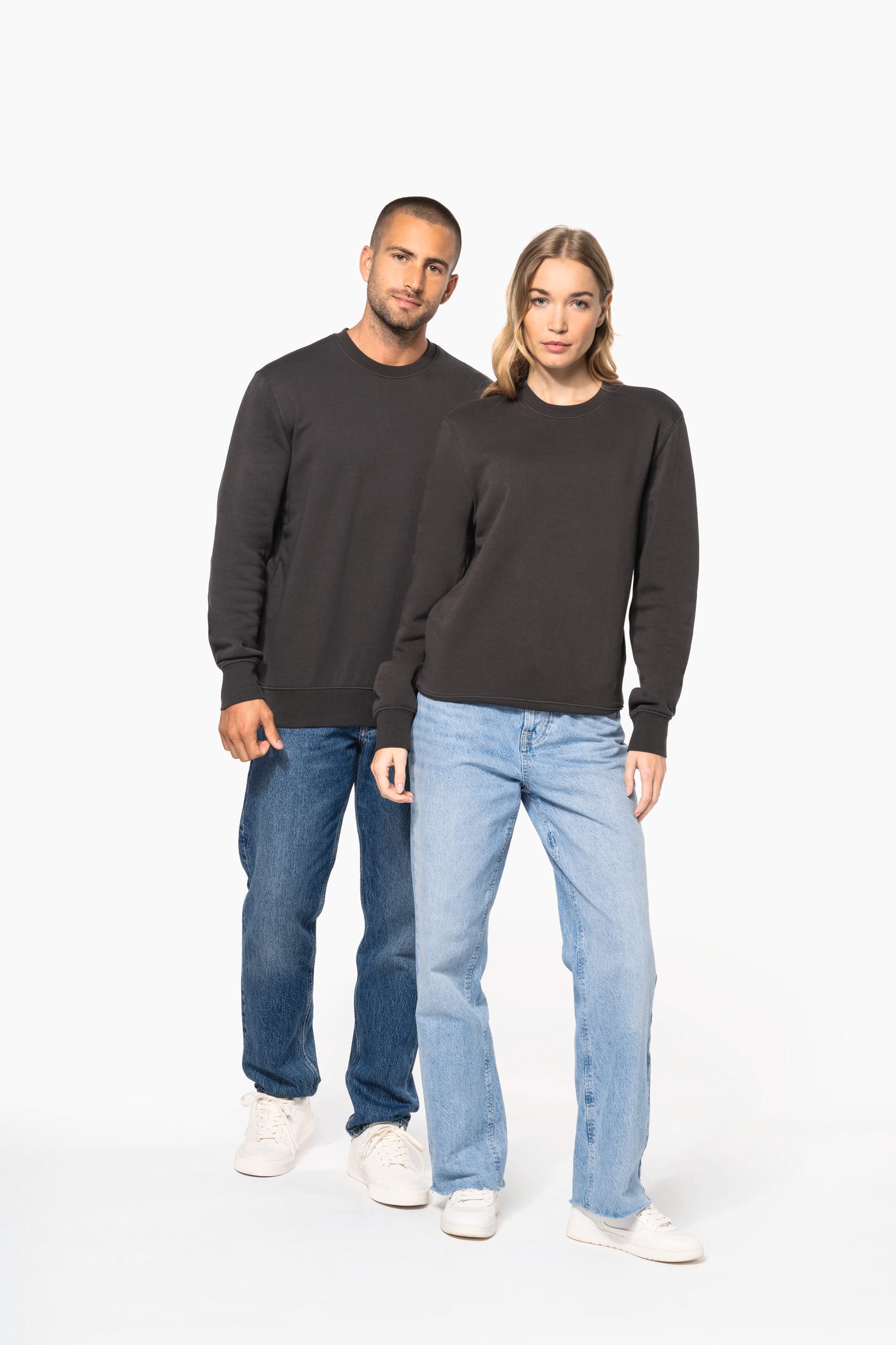 Sweatshirt eco-responsável com decote redondo