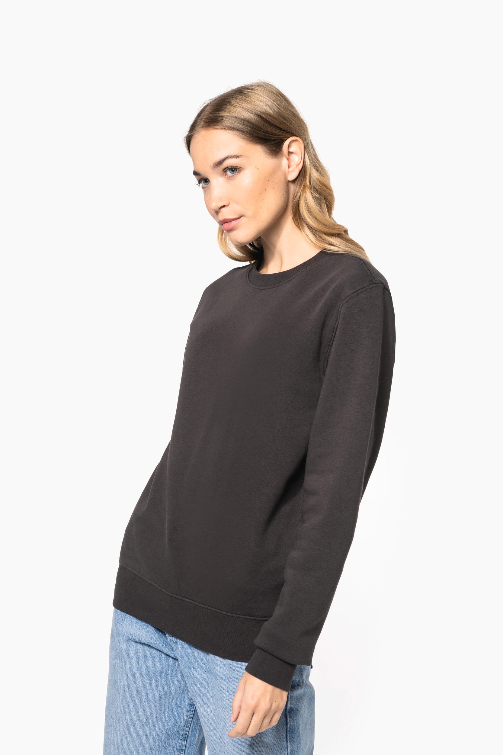 Sweatshirt eco-responsável com decote redondo