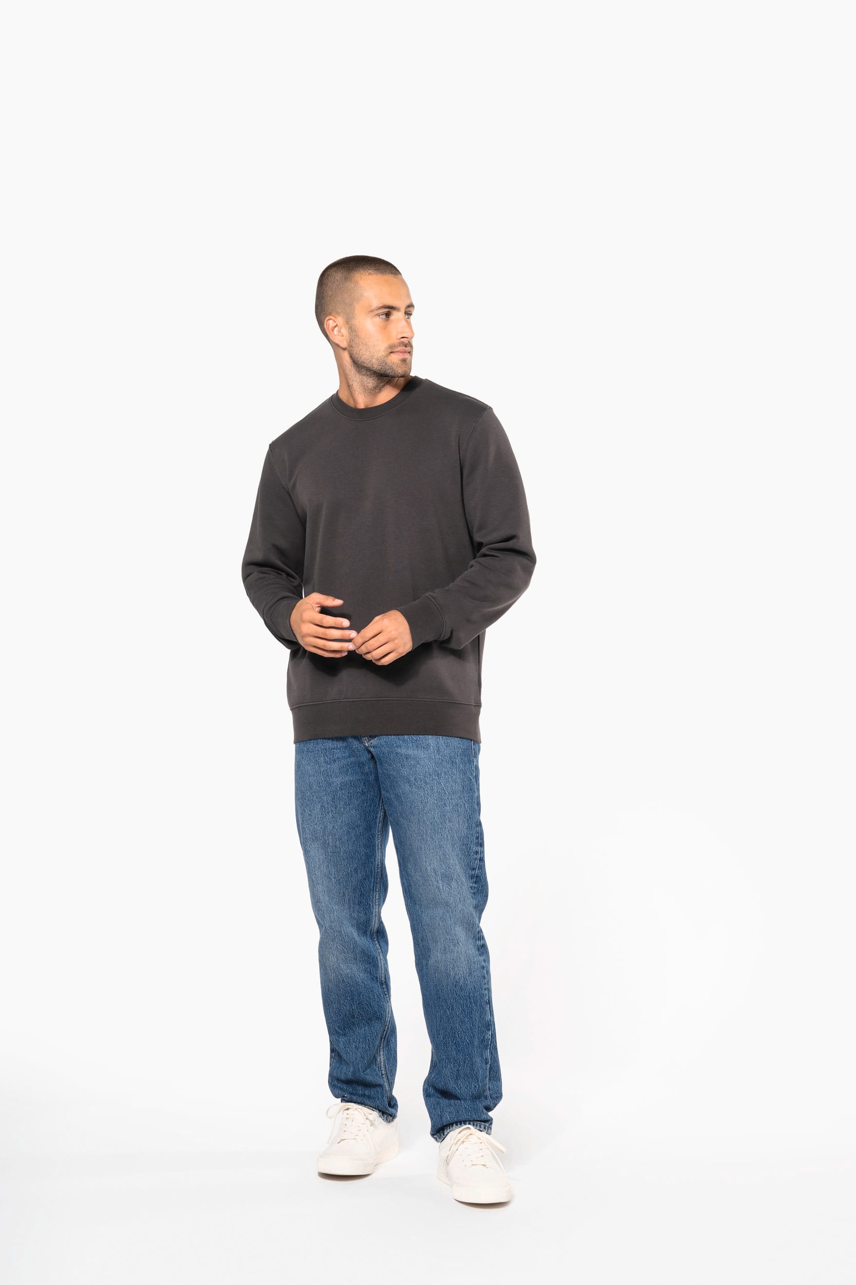 Sweatshirt eco-responsável com decote redondo