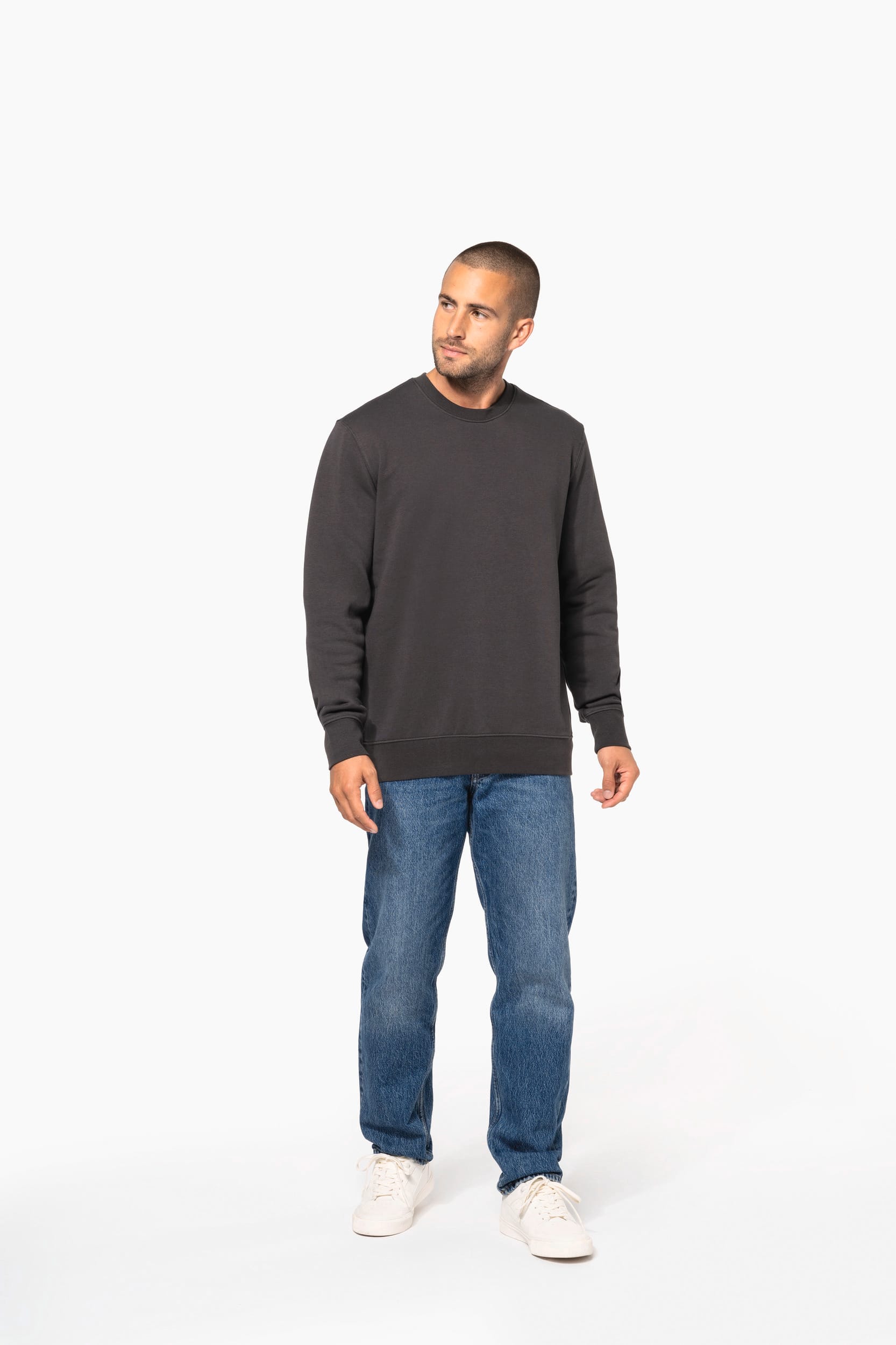 Sweatshirt eco-responsável com decote redondo