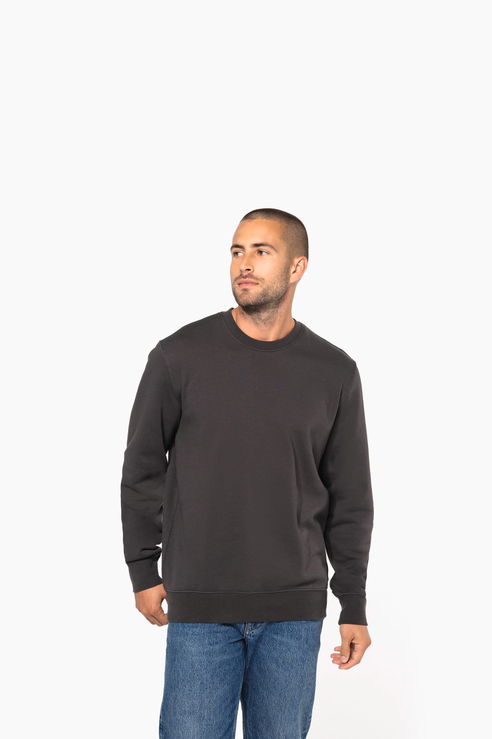 Sweatshirt eco-responsável com decote redondo