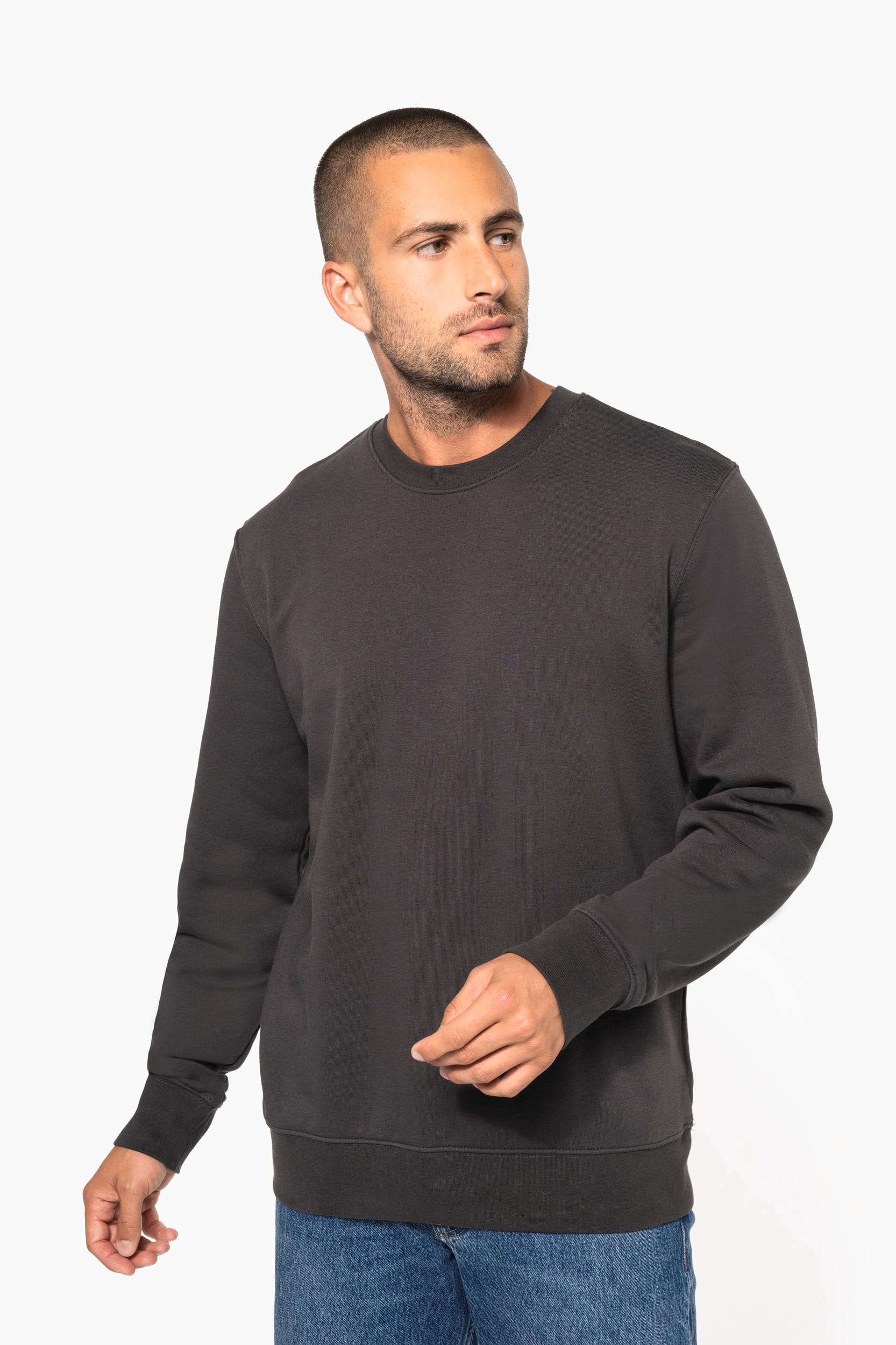 Sweatshirt eco-responsável com decote redondo