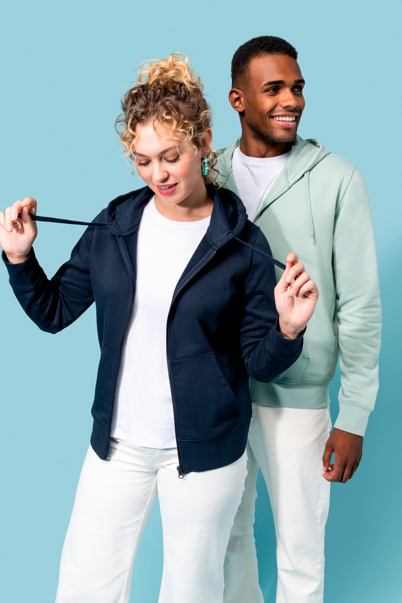Sweat-shirt écoresponsable zippé à capuche femme