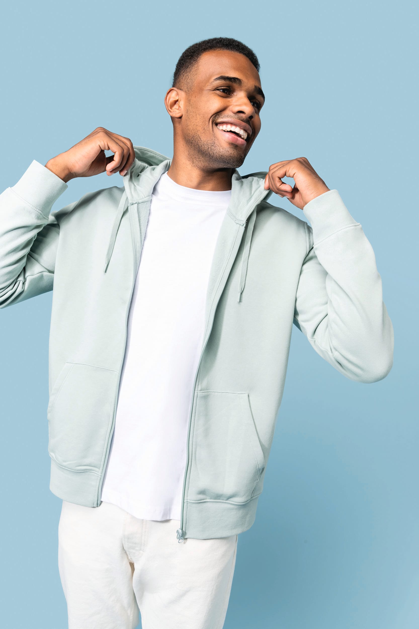 Sweat-shirt écoresponsable zippé à capuche homme