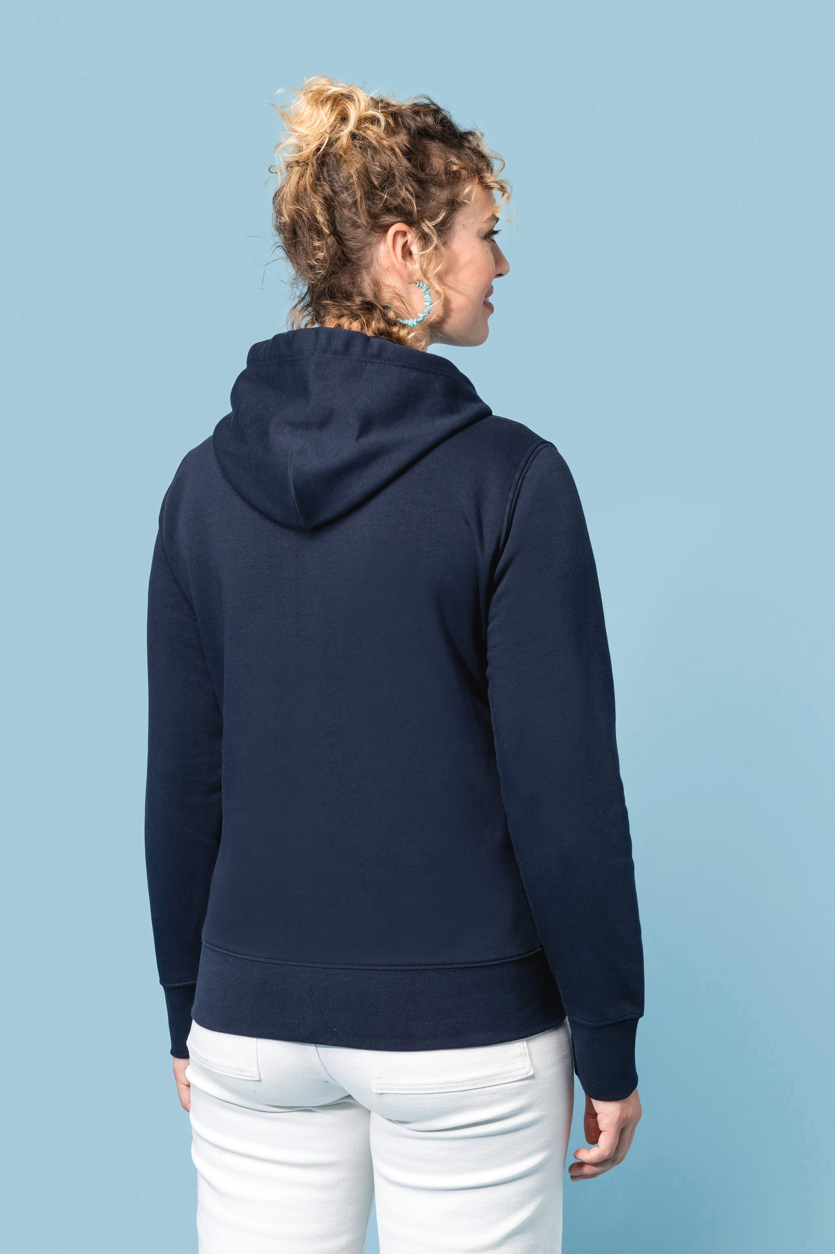 Sweat-shirt écoresponsable zippé à capuche femme