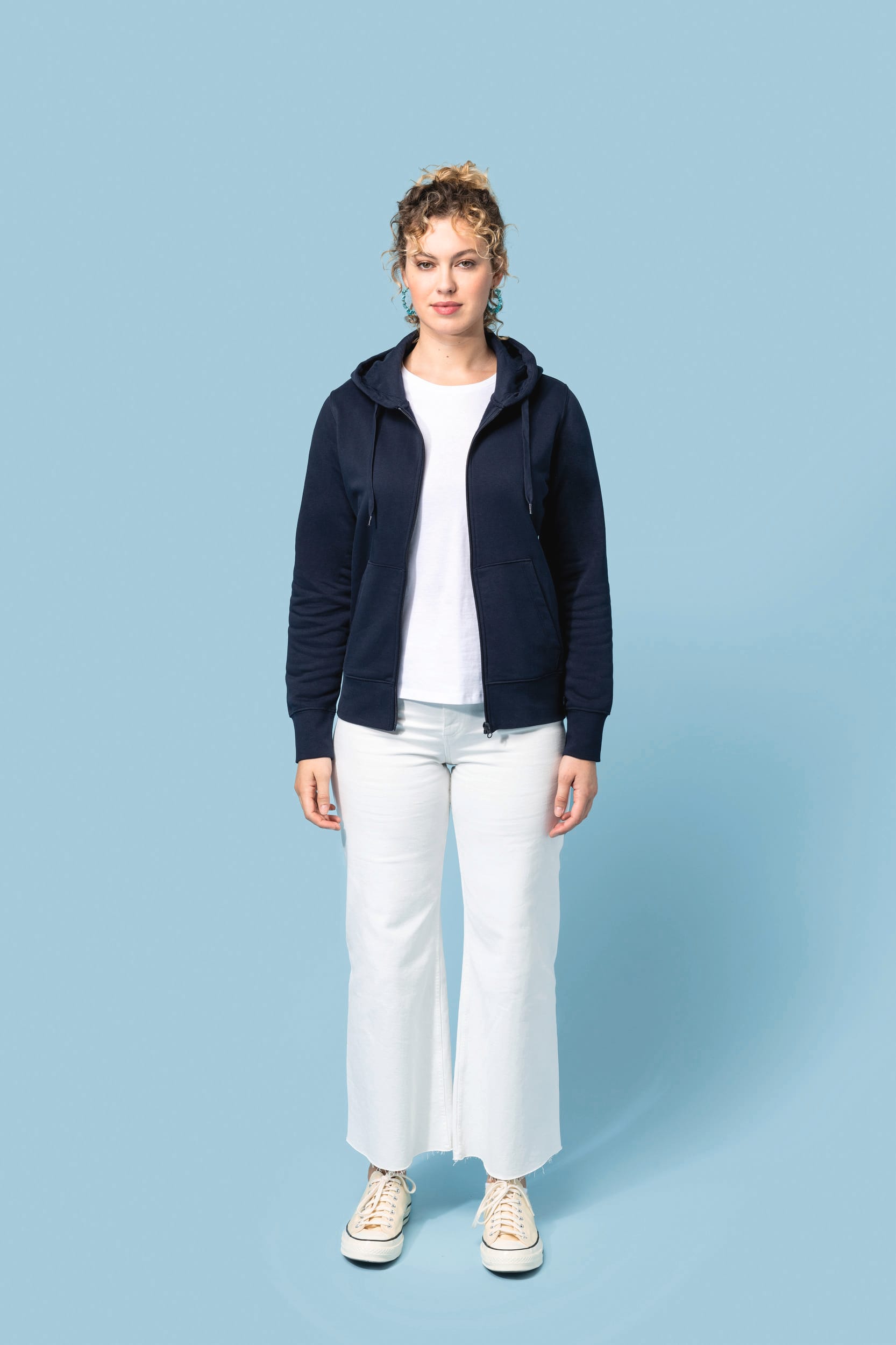 Sweat-shirt écoresponsable zippé à capuche femme