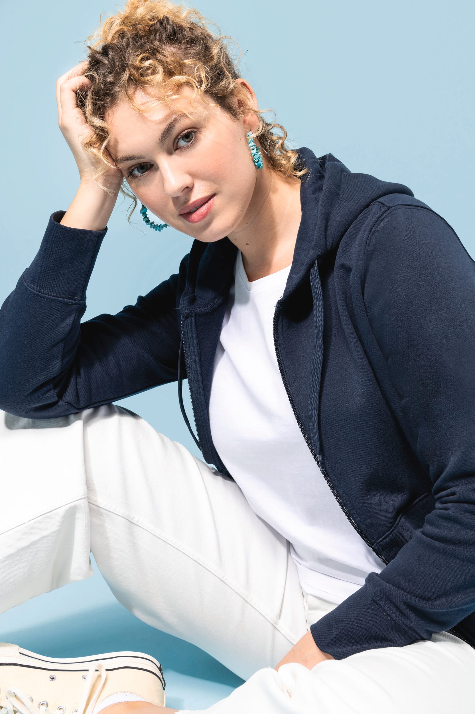 Sweat-shirt écoresponsable zippé à capuche femme