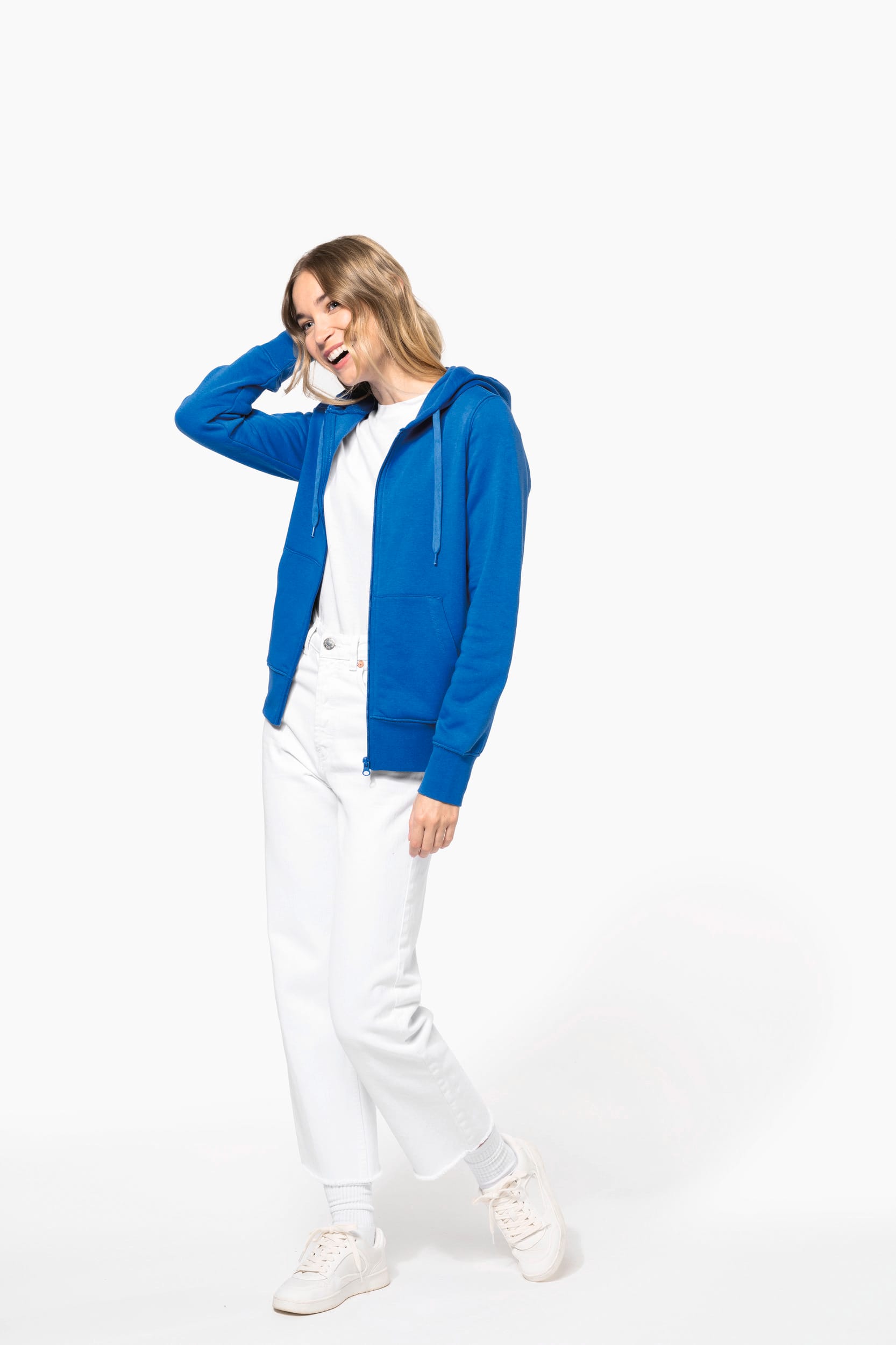 Sweat-shirt écoresponsable zippé à capuche femme - Image 9