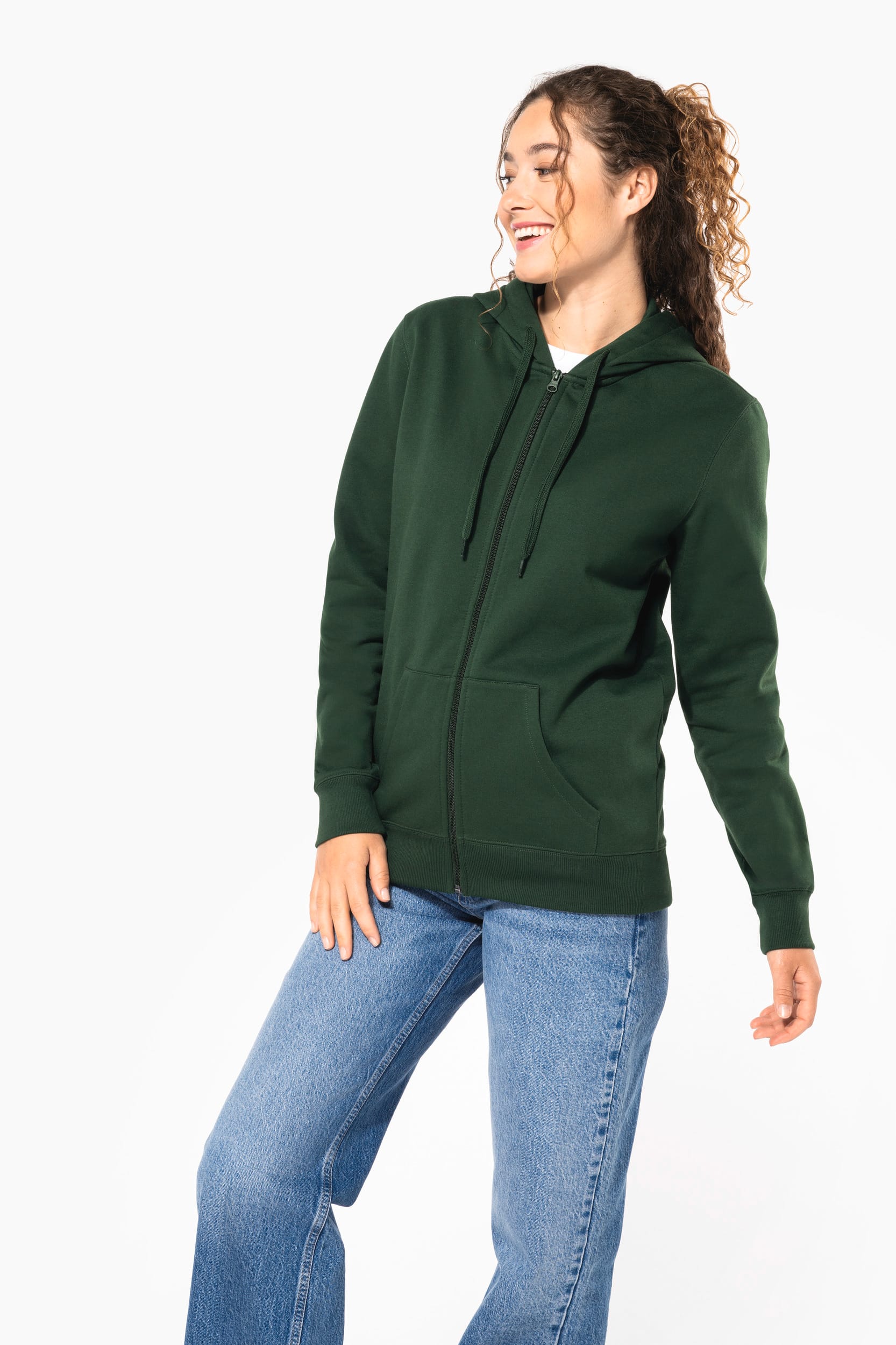 Sweat-shirt recyclé zippé à capuche unisexe - Image 9