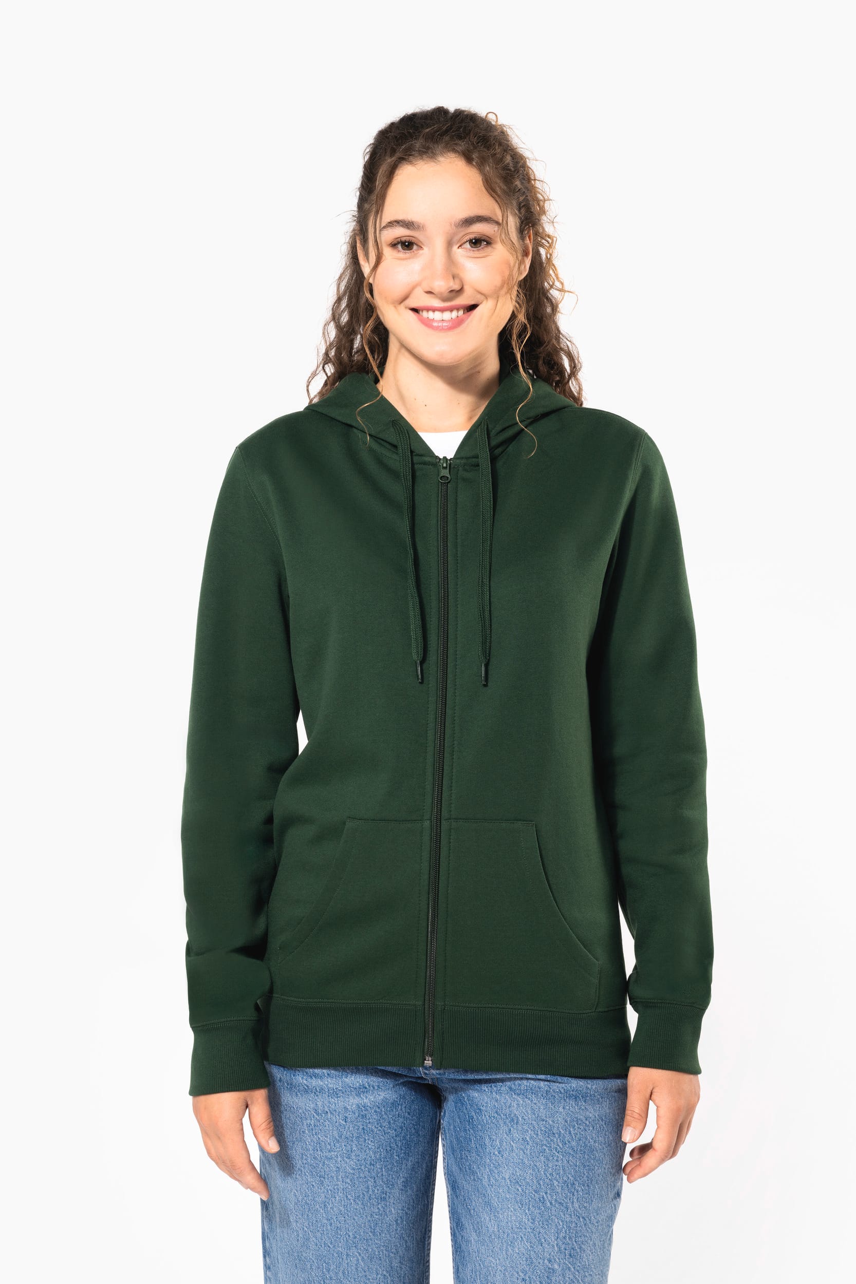 Sweat-shirt recyclé zippé à capuche unisexe - Image 7