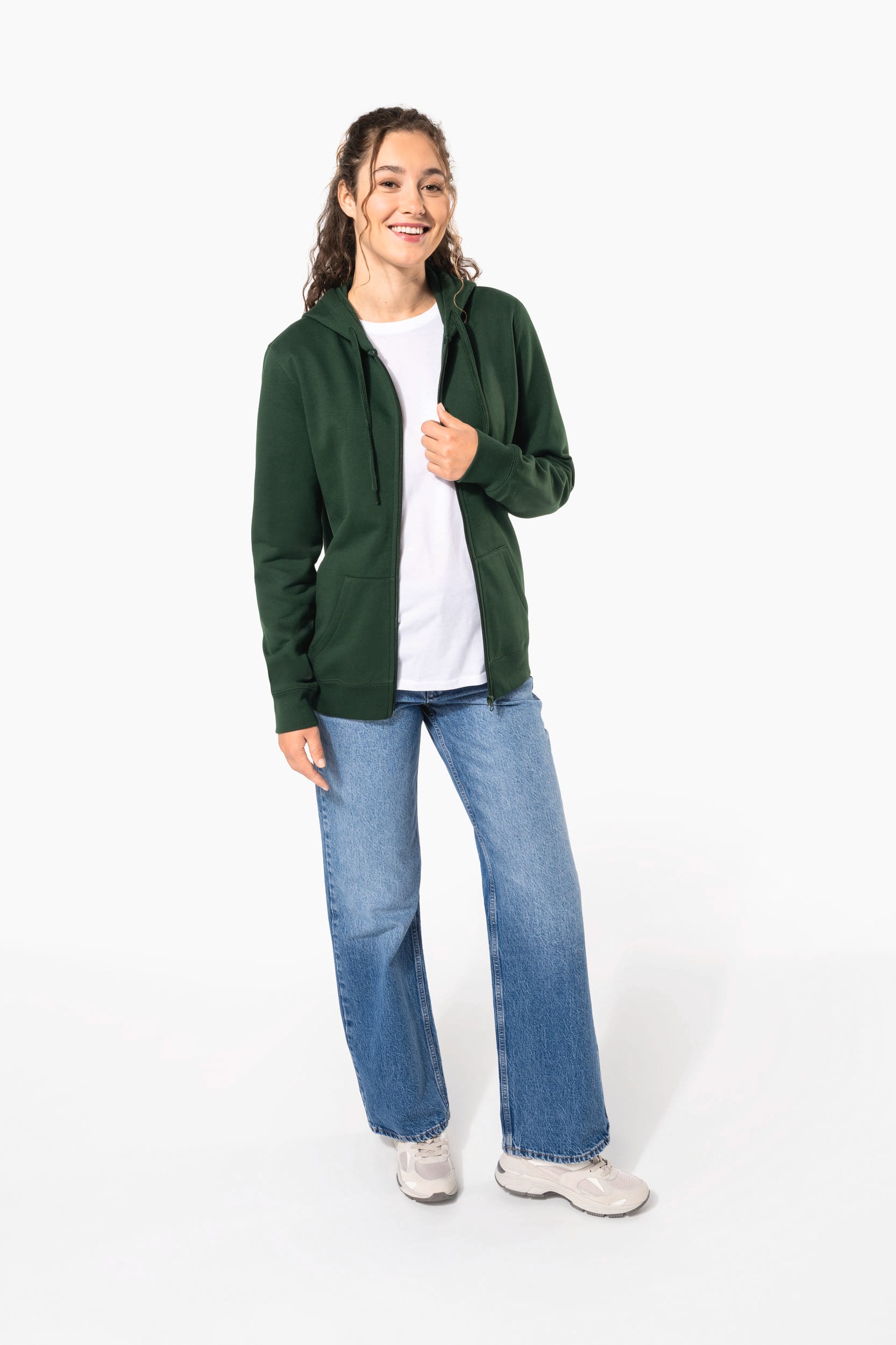 Sweat-shirt recyclé zippé à capuche unisexe - Image 15