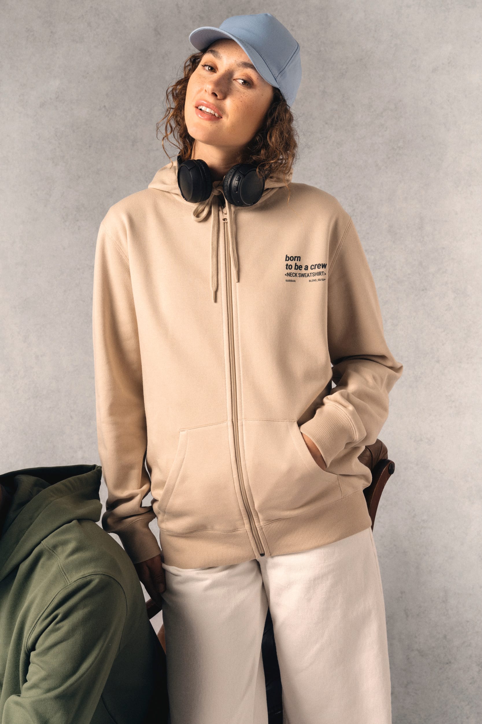 Sweat-shirt recyclé zippé à capuche unisexe - Image 18