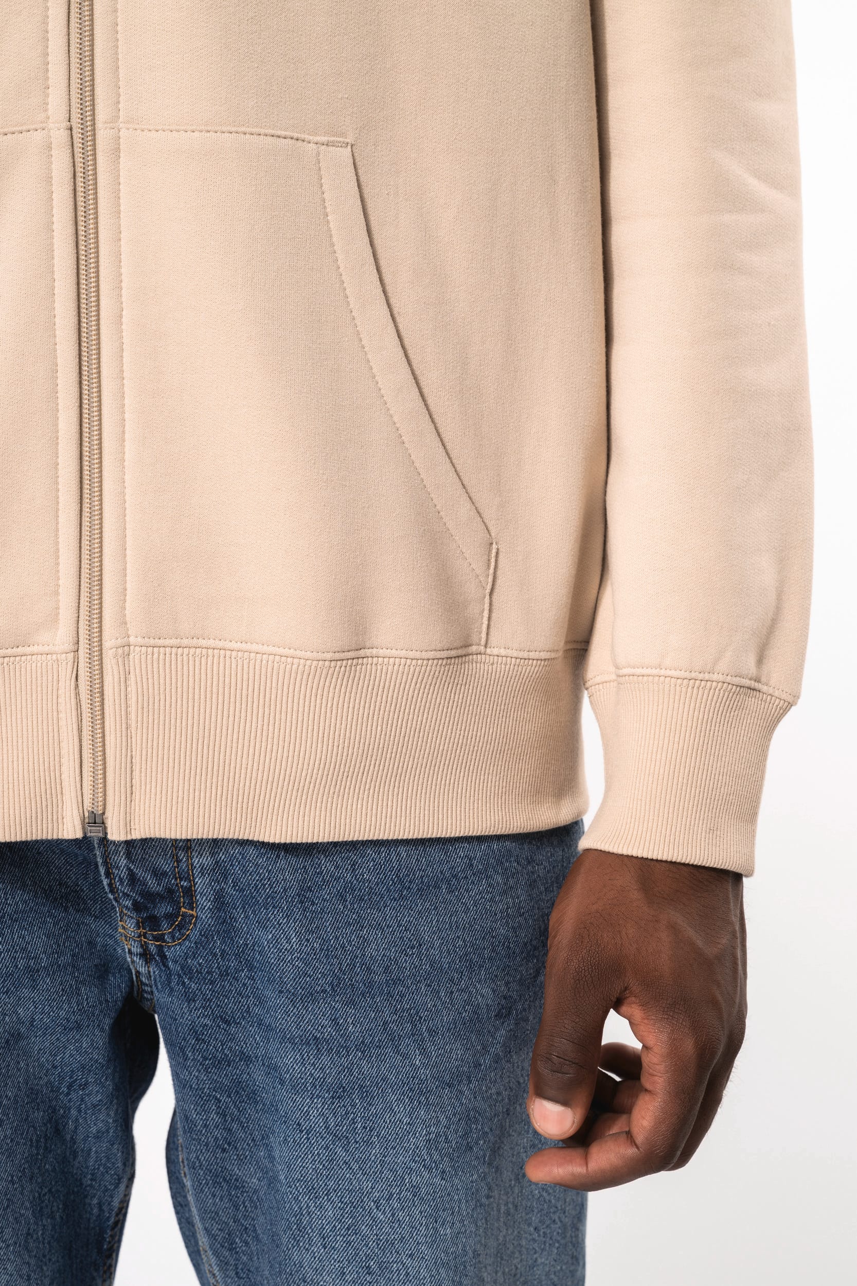 Sweat-shirt recyclé zippé à capuche unisexe - Image 6
