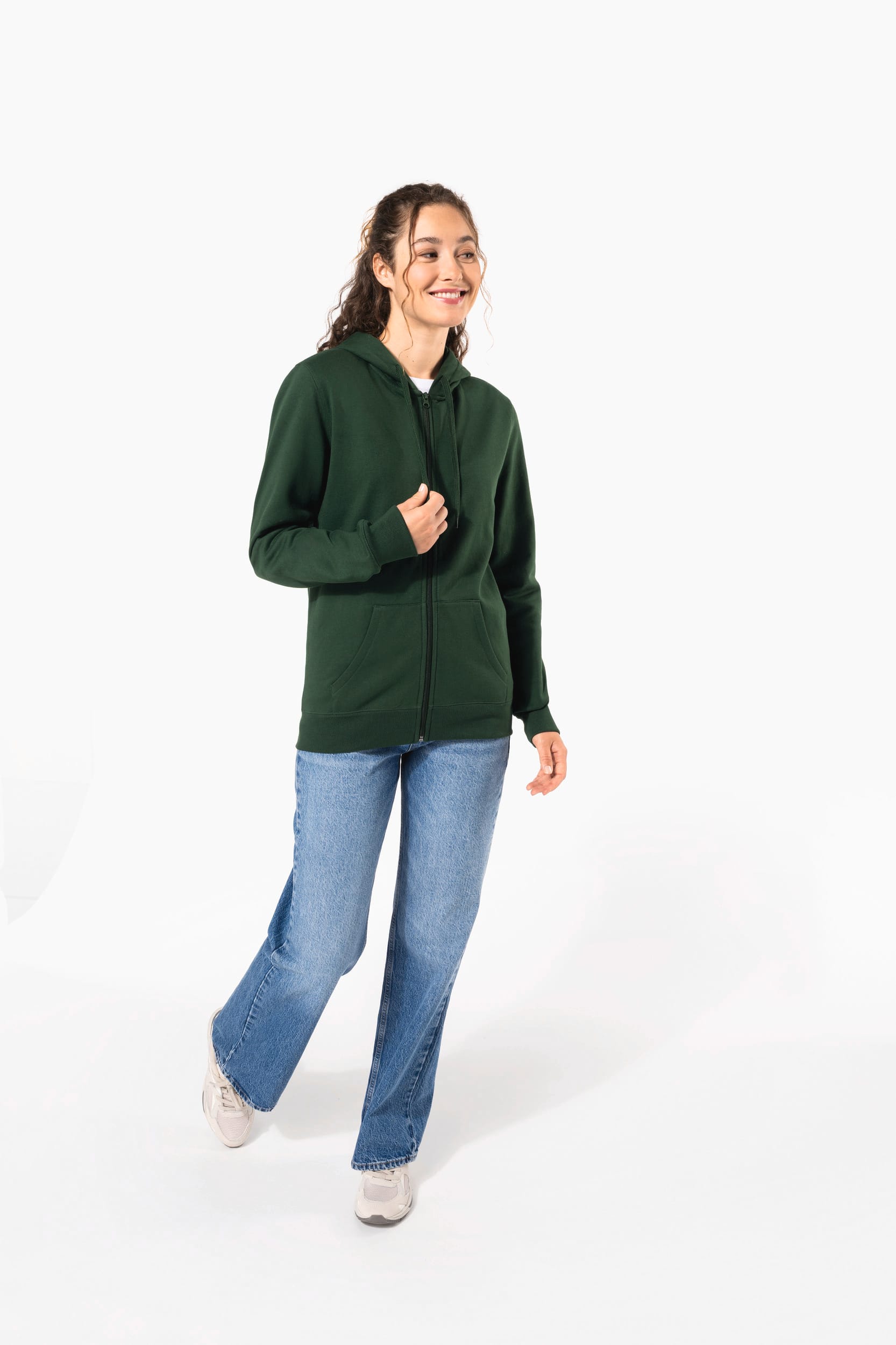 Sweat-shirt recyclé zippé à capuche unisexe - Image 14