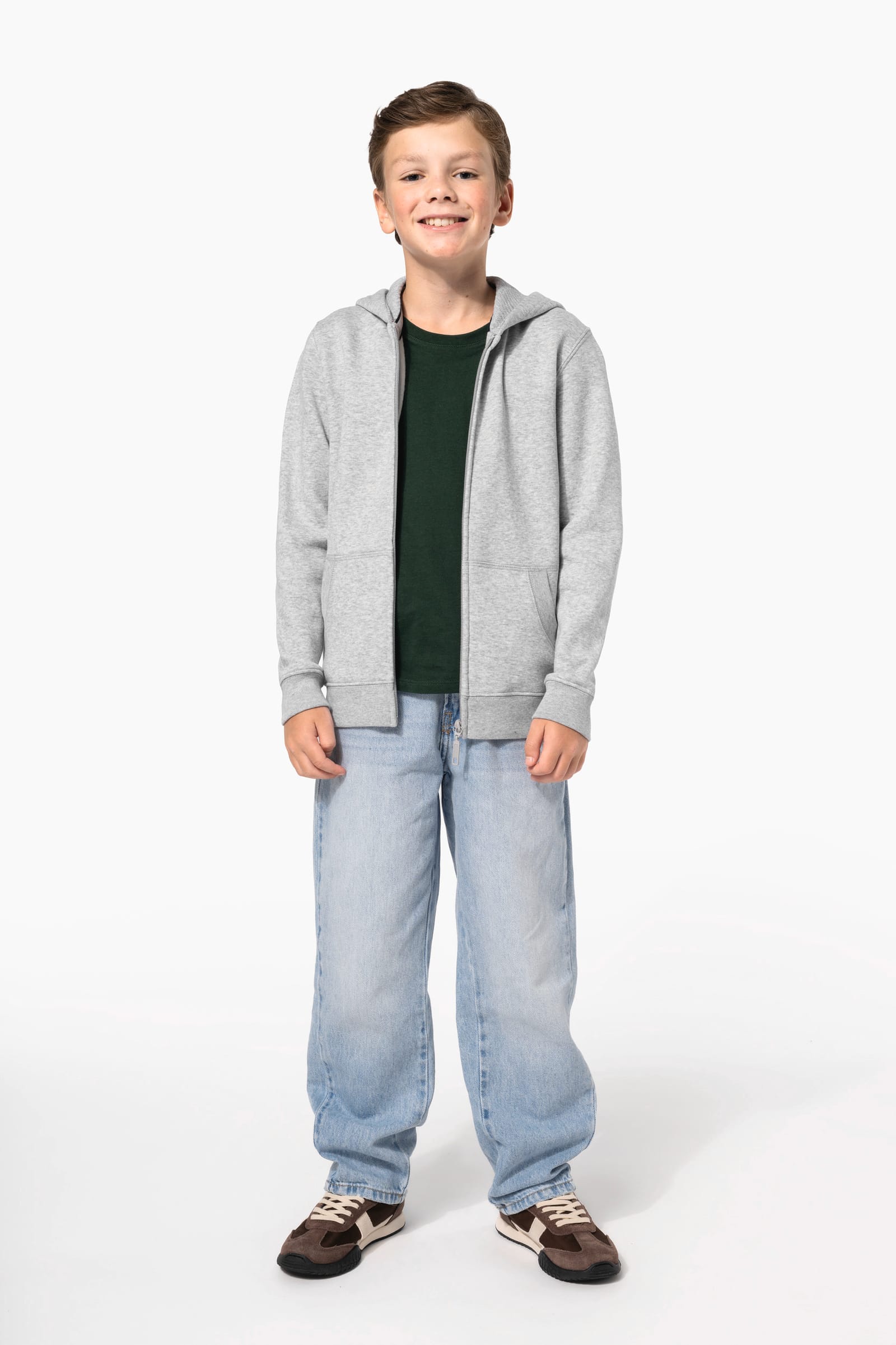 Gerecycled sweatvest met capuchon