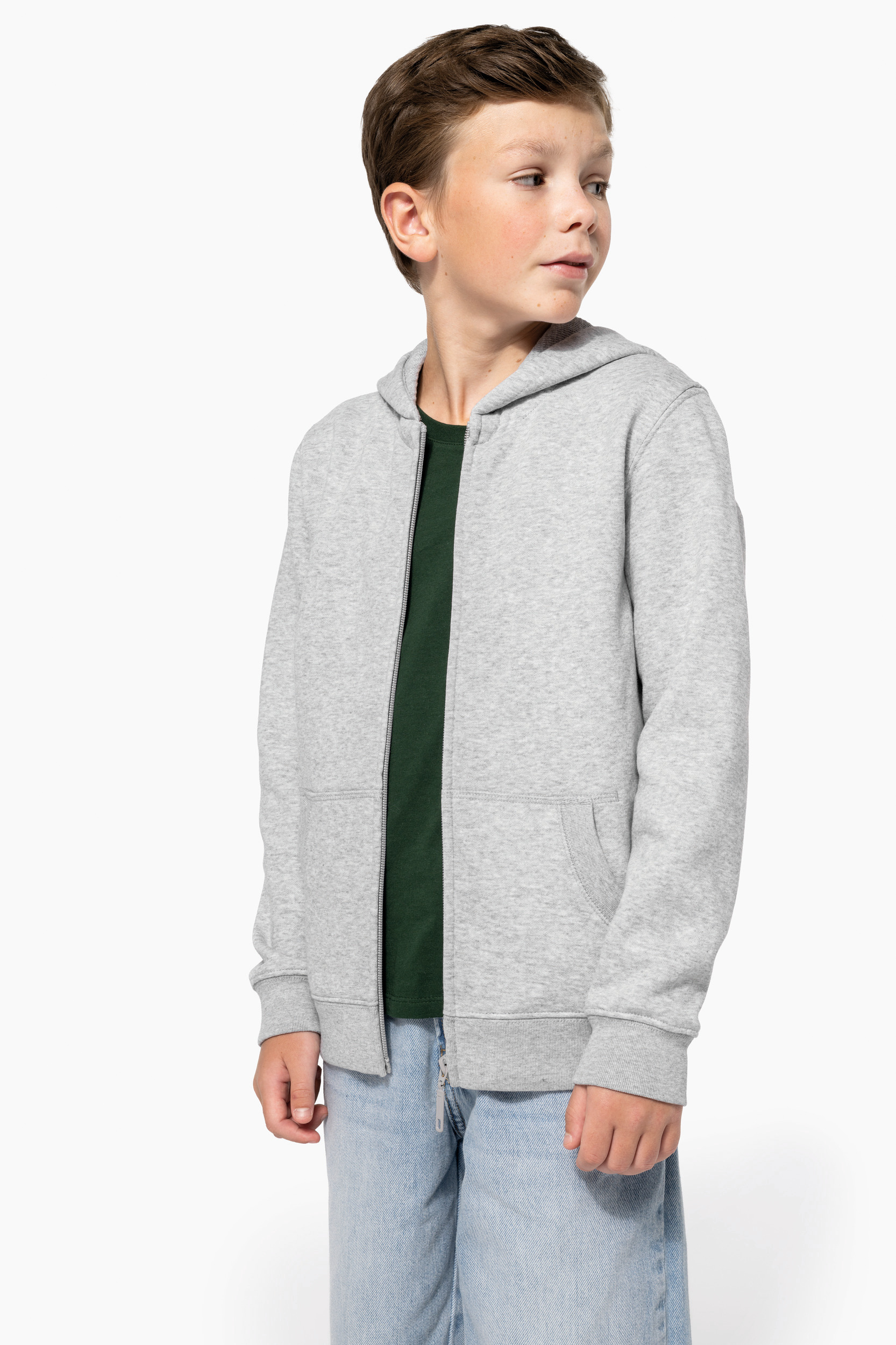 Gerecycled sweatvest met capuchon
