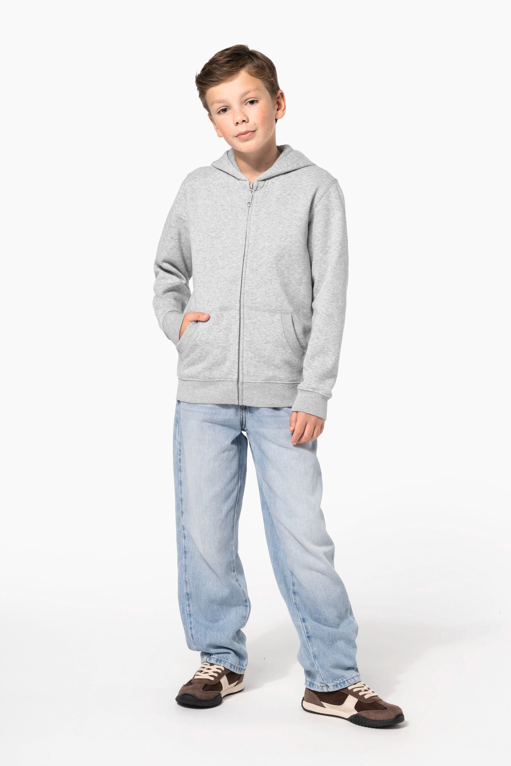 Sweat-shirt recyclé zippé à capuche enfant - Image 7