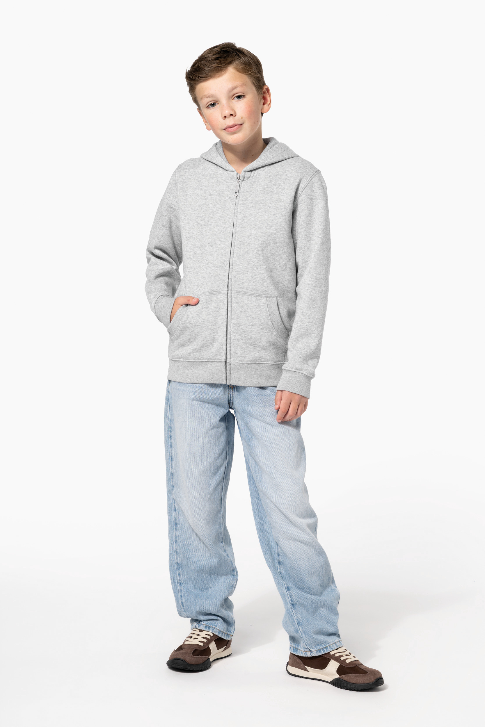 Gerecycled sweatvest met capuchon