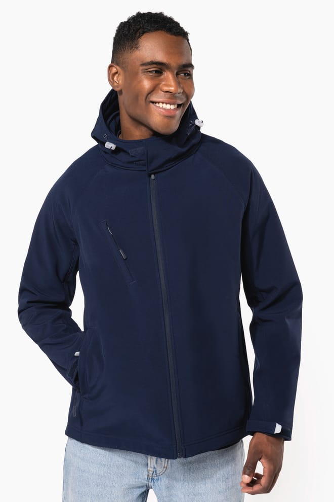 Giacca Softshell con cappuccio staccabile uomo