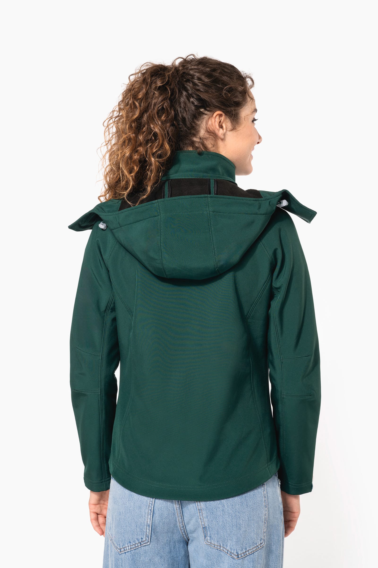 Dames softshell jas met afneembare capuchon