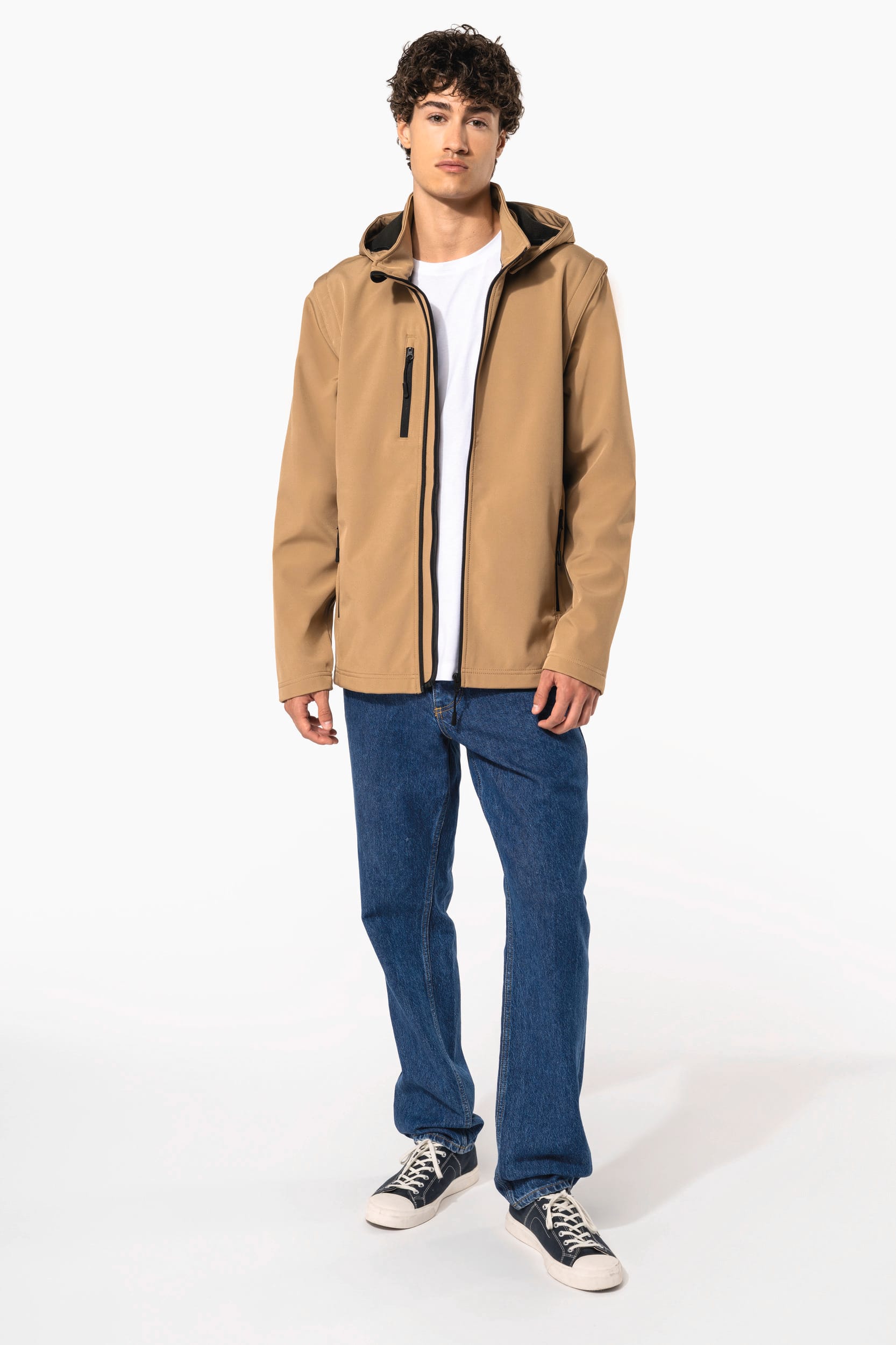 Veste Softshell 3 couches à capuche avec manches amovibles unisexe - Image 13