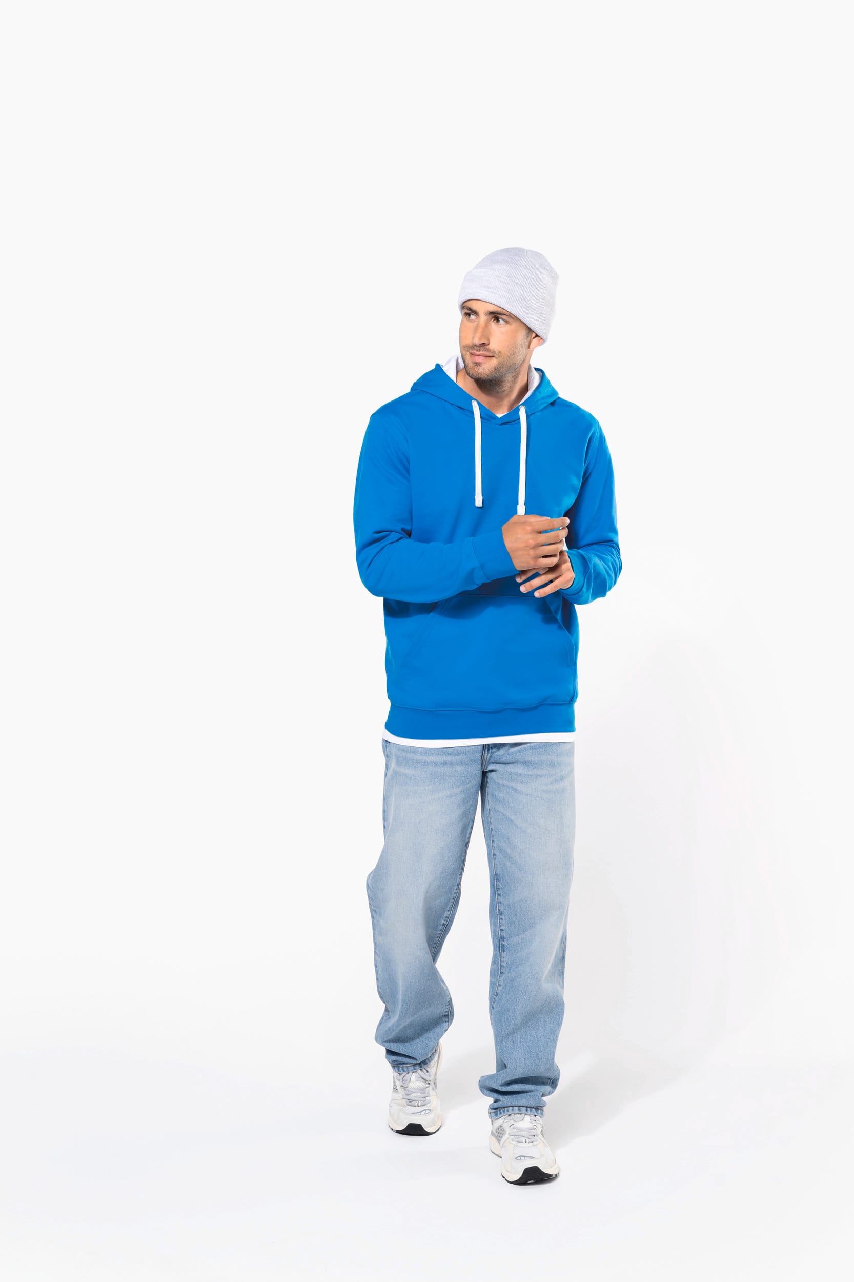 Sweat-shirt capuche contrastée homme