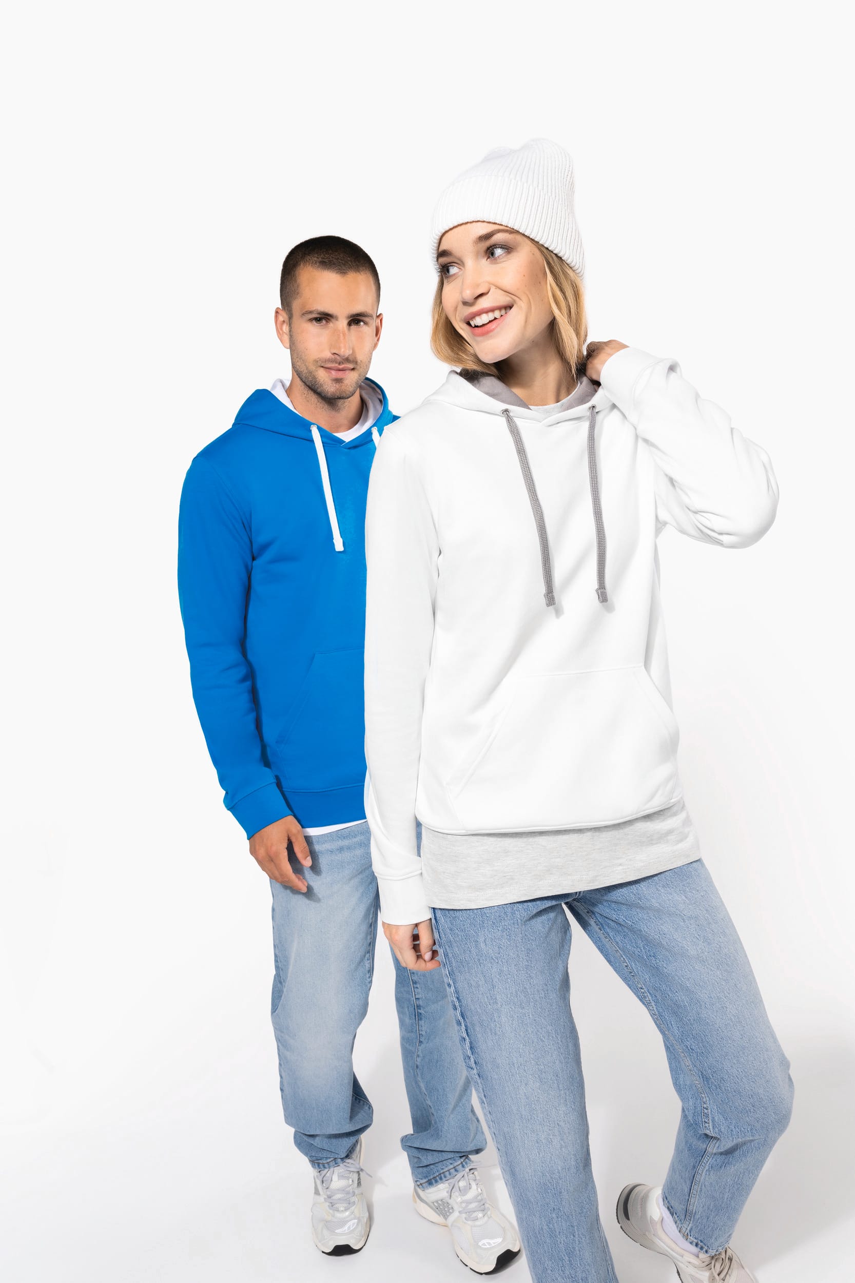 Sweat-shirt capuche contrastée homme