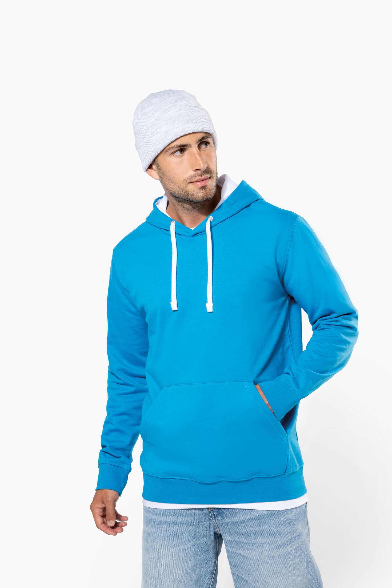 Sweater met contrasterende capuchon